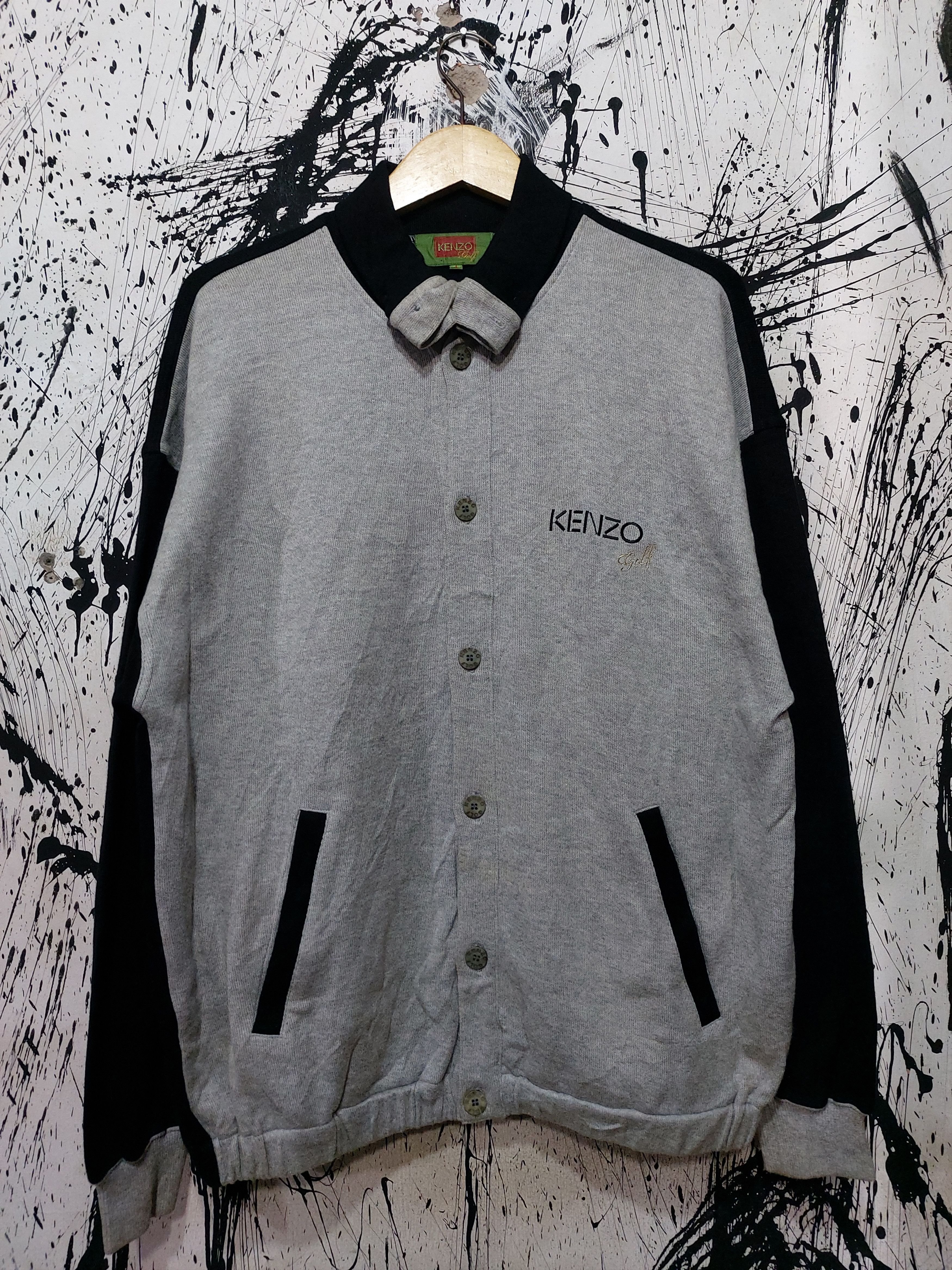 Kenzo KENZO GOLF 2 TONE COLOURS SWEATSHIRT BUTTON UP Size US XL / EU 56 / 4 - 1 Thumbnail