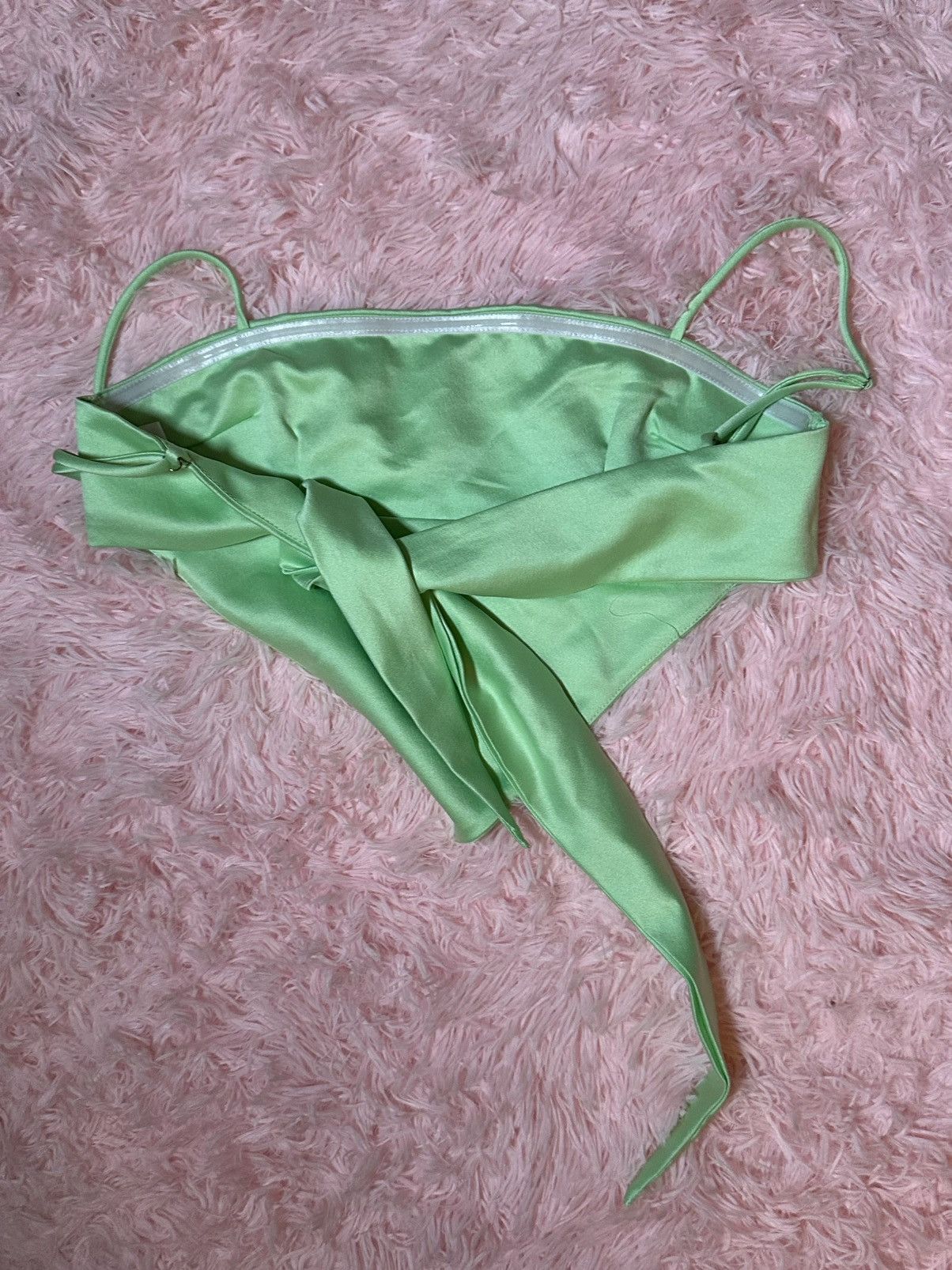 PRINCESS POLLY Princess Polly Lime Green 90s Halter Tank Top Soft Crop Top Size S / US 4 / IT 40 - 5 Thumbnail