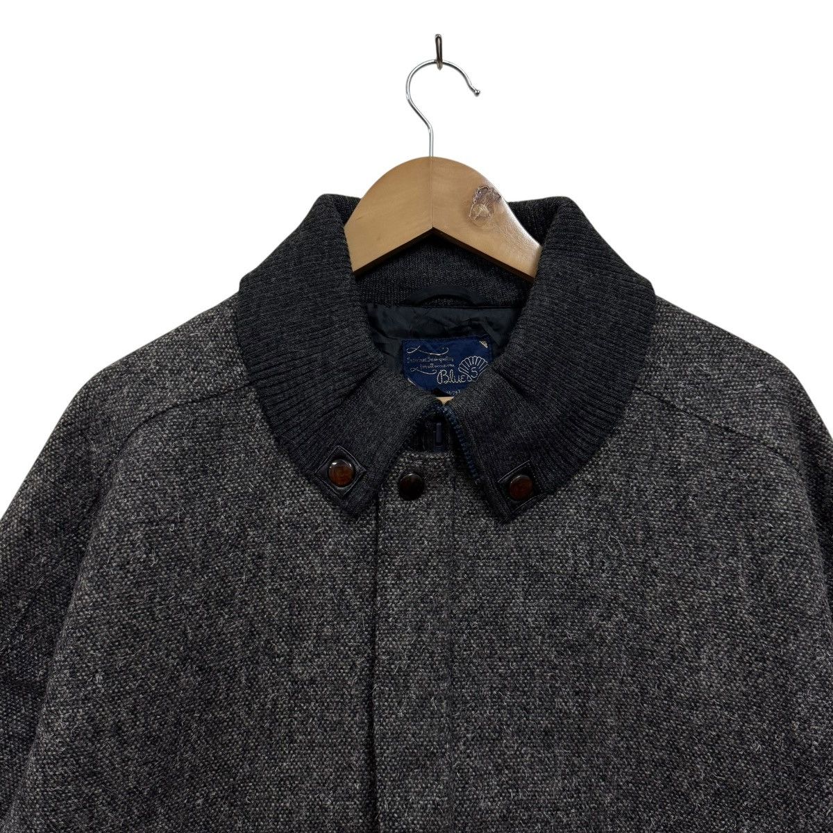 If Six Was Nine Blue5 Tokyo Herringbone Wool Bomber Jacket Size US XL / EU 56 / 4 - 4 Thumbnail