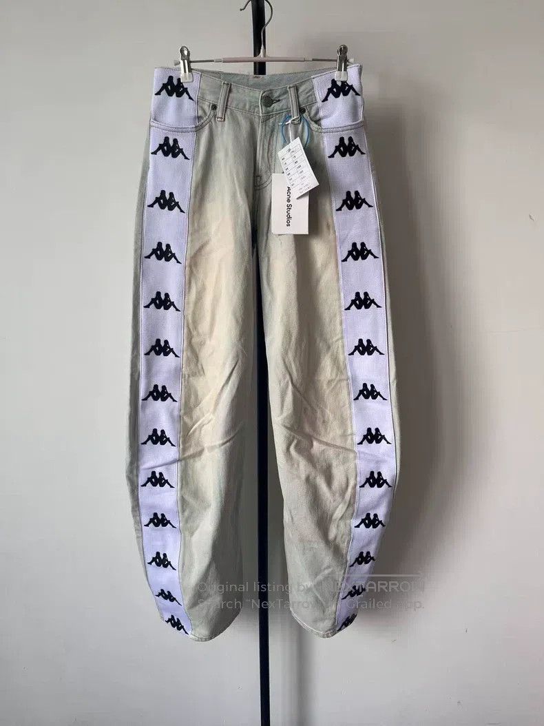 Acne Studios Acne Studios Side-Stripe Logo-Print Loose Straight-Cut Den Size US 32 / EU 48 - 1 Thumbnail