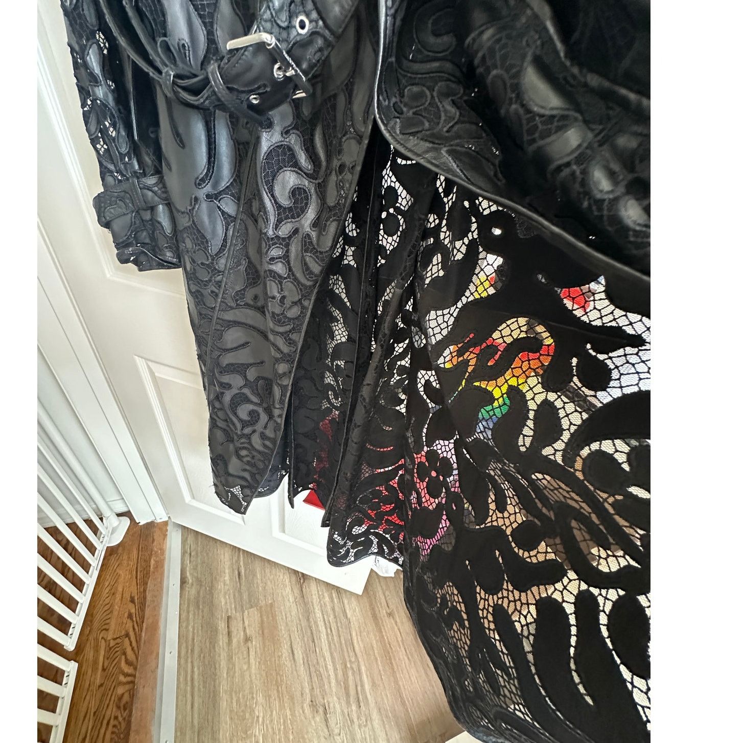 Alexander McQueen Alexander McQueen Black Leather Lace Belted Trench Coat 14 Size XL / US 12-14 / IT 48-50 - 11 Thumbnail