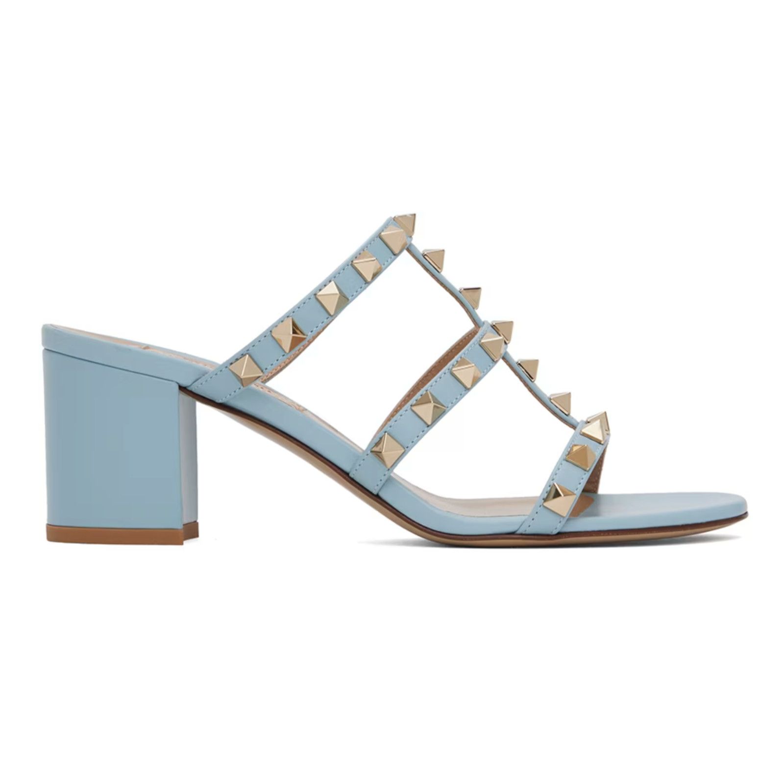 Valentino Valentino Rockstud City Slide 60mm Mule Blue Caged Sandal Size US 7.5 / IT 37.5 - 1 Thumbnail
