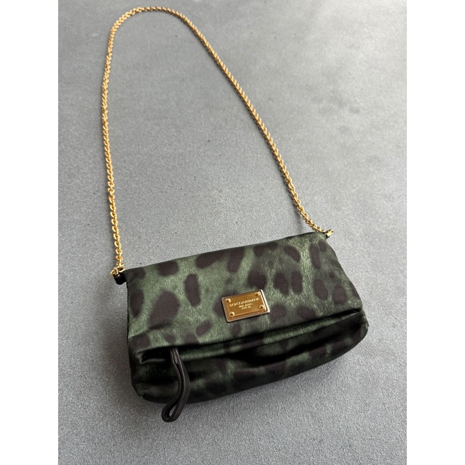 Dolce & Gabbana Dolce & Gabbana Leopard Satin Mini Green Cross Body Bag Size ONE SIZE - 8 Thumbnail