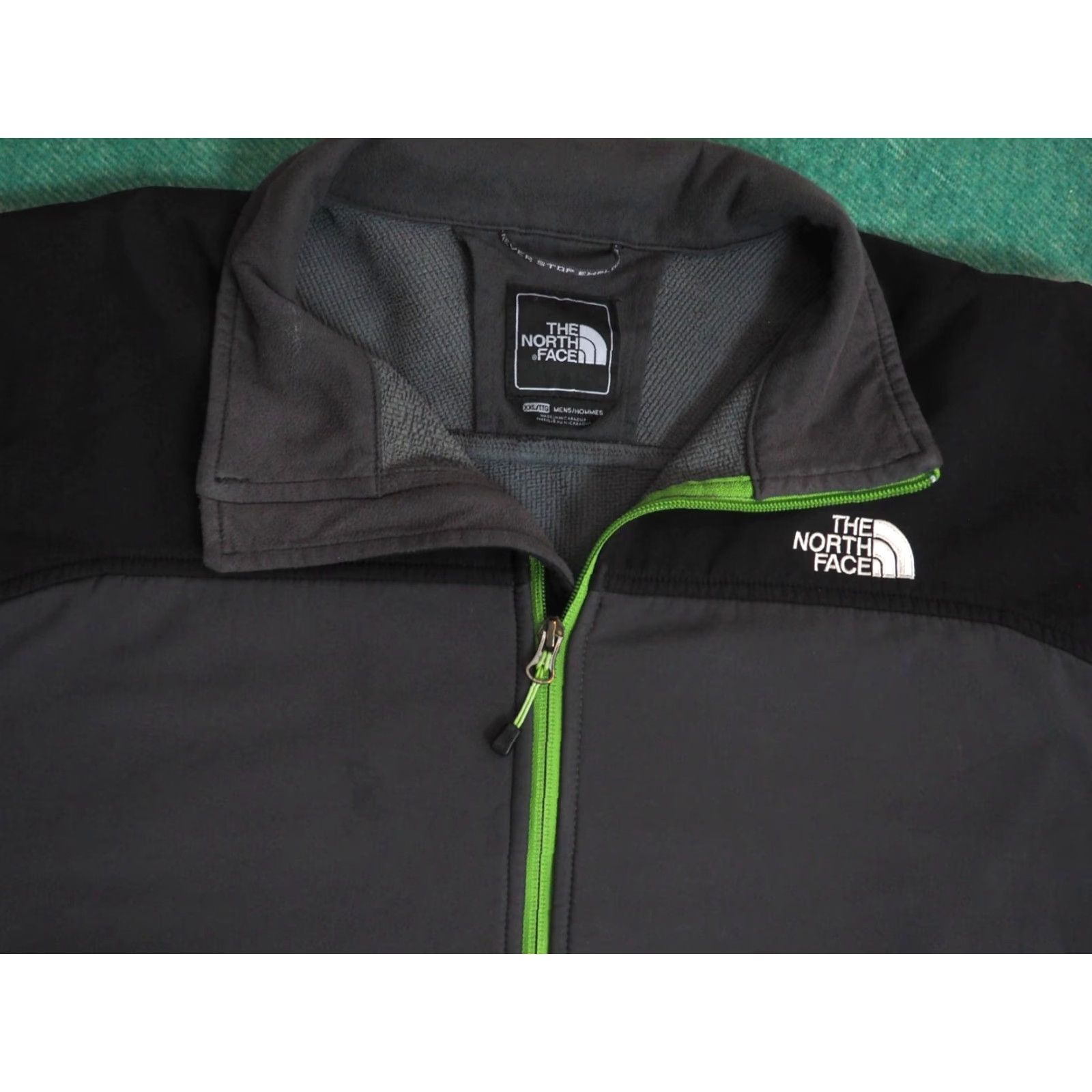 The North Face The North Face TNF Gray Black Green Windstopper Softshell Hiking Jacket Mens 2XL Size US XXL / EU 58 / 5 - 2 Thumbnail