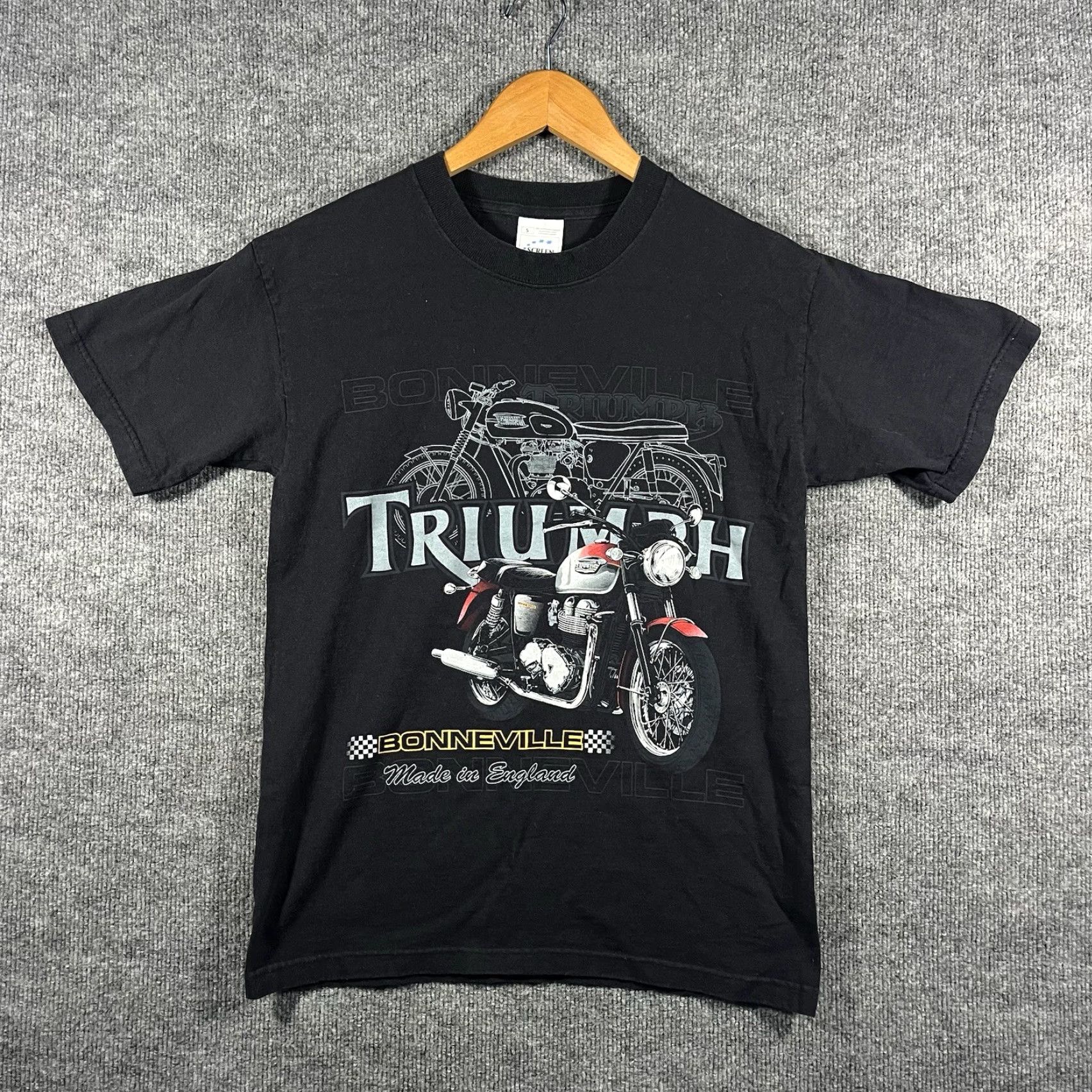 Vintage VINTAGE Screen Stars T-Shirt Black Small Crew Neck Bicycle Motorcycle Biker England Triumph Bonneville Shirt Mens 50s 60s Cafe Racer Size US S / EU 44-46 / 1 - 2 Thumbnail