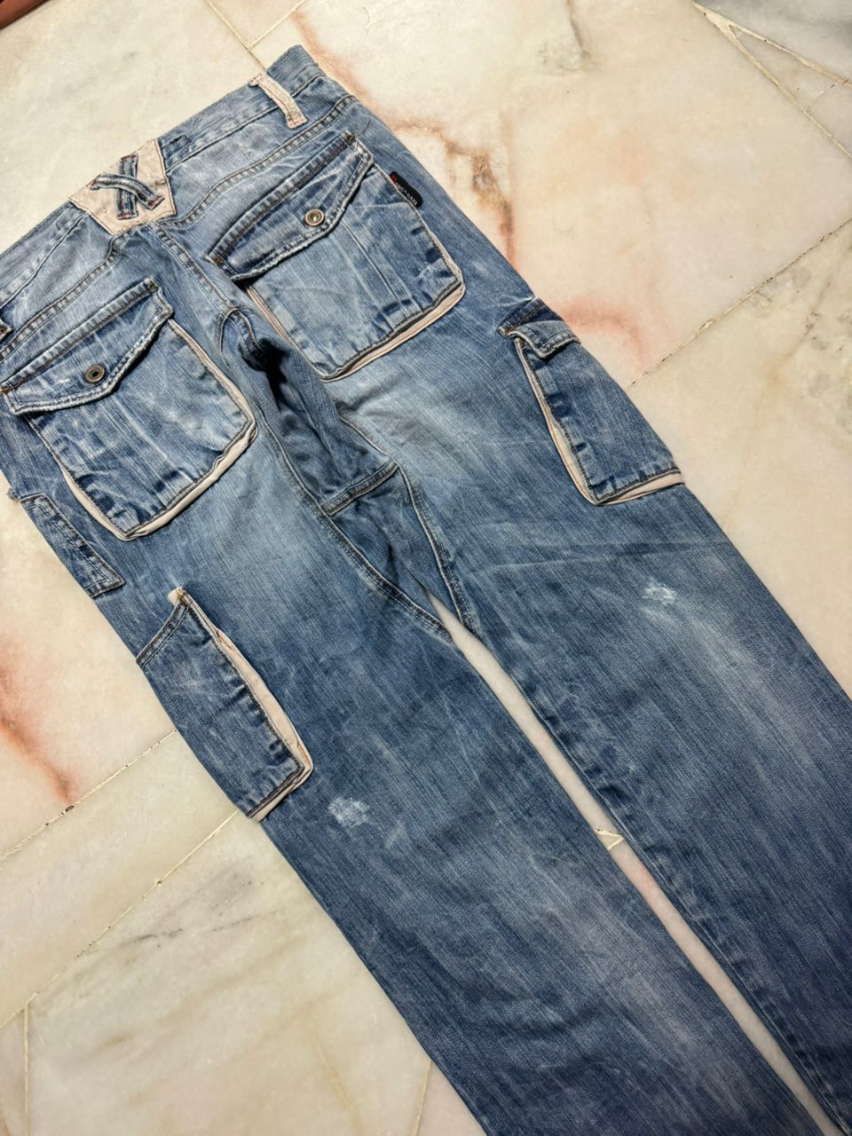 Japanese Brand 💥Insane💥90s DipoxBaxx Sand Washed Distressed Cargo Rare Jean Size US 32 / EU 48 - 22 Thumbnail