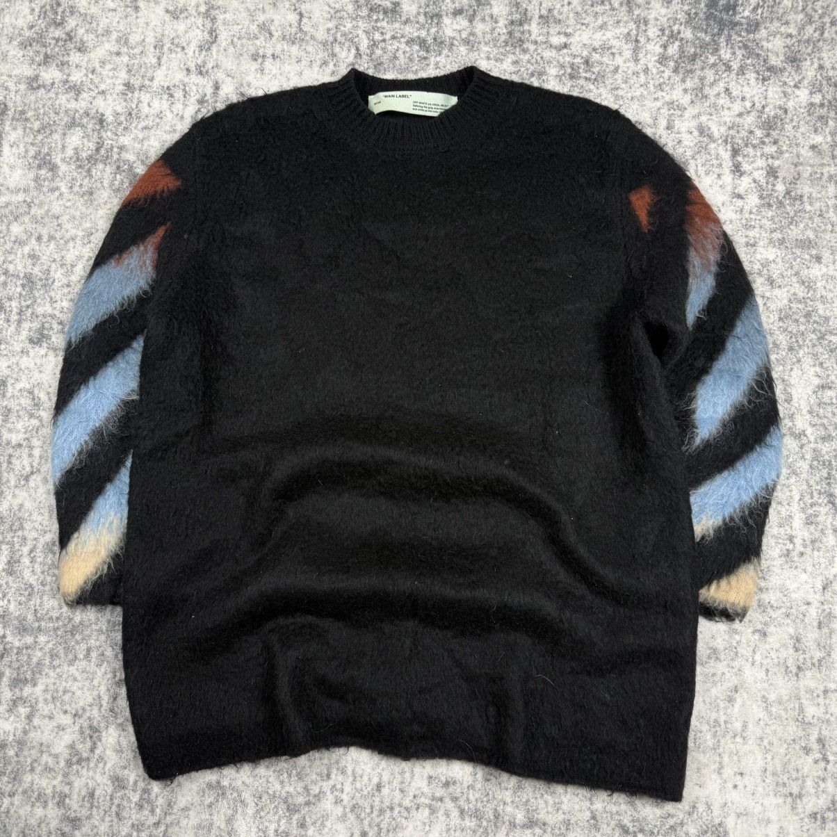 Off-White OFF-WHITE Mohair ‘Black/Gradient’ Wool Sweater Size US M / EU 48-50 / 2 - 4 Thumbnail