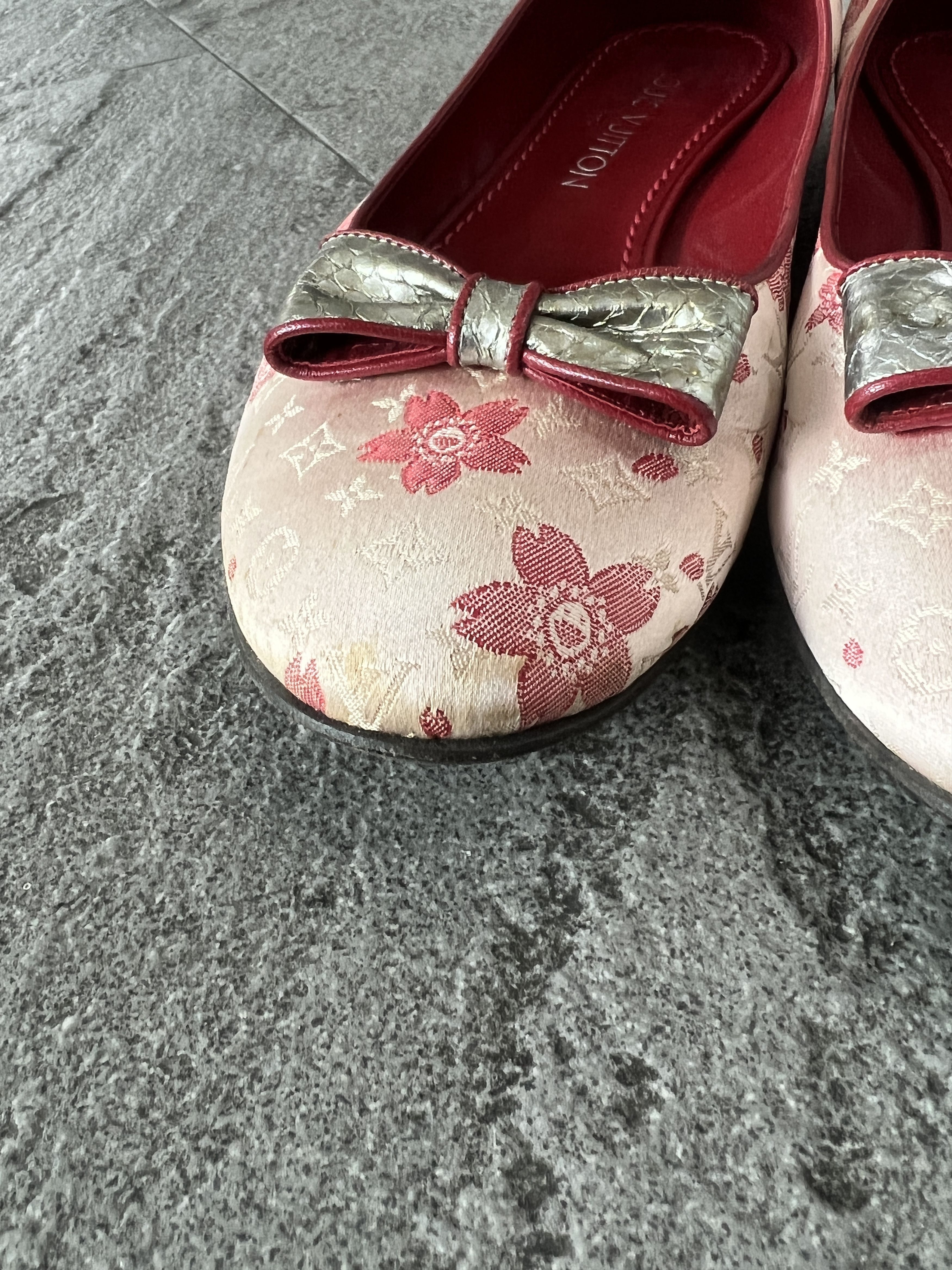 Louis Vuitton Louis Vuitton Floral Ballet Flats Pink Bow EU38 Size US 8 / IT 38 - 6 Thumbnail