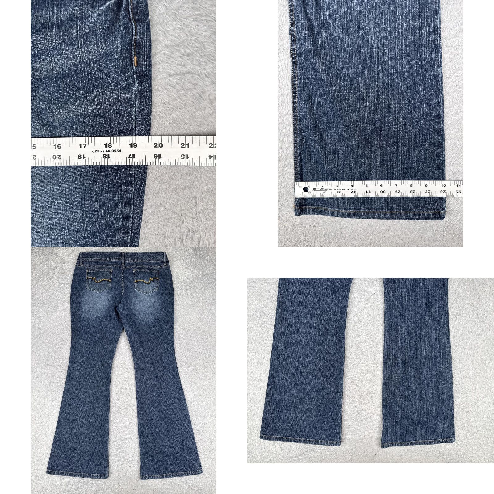Vintage SO Juniors Bootcut Jeans 15S Blue Medium Wash Mid Rise Embroidered 34x32 Womens Denim Size 36" / US 14 / IT 50 - 9 Thumbnail