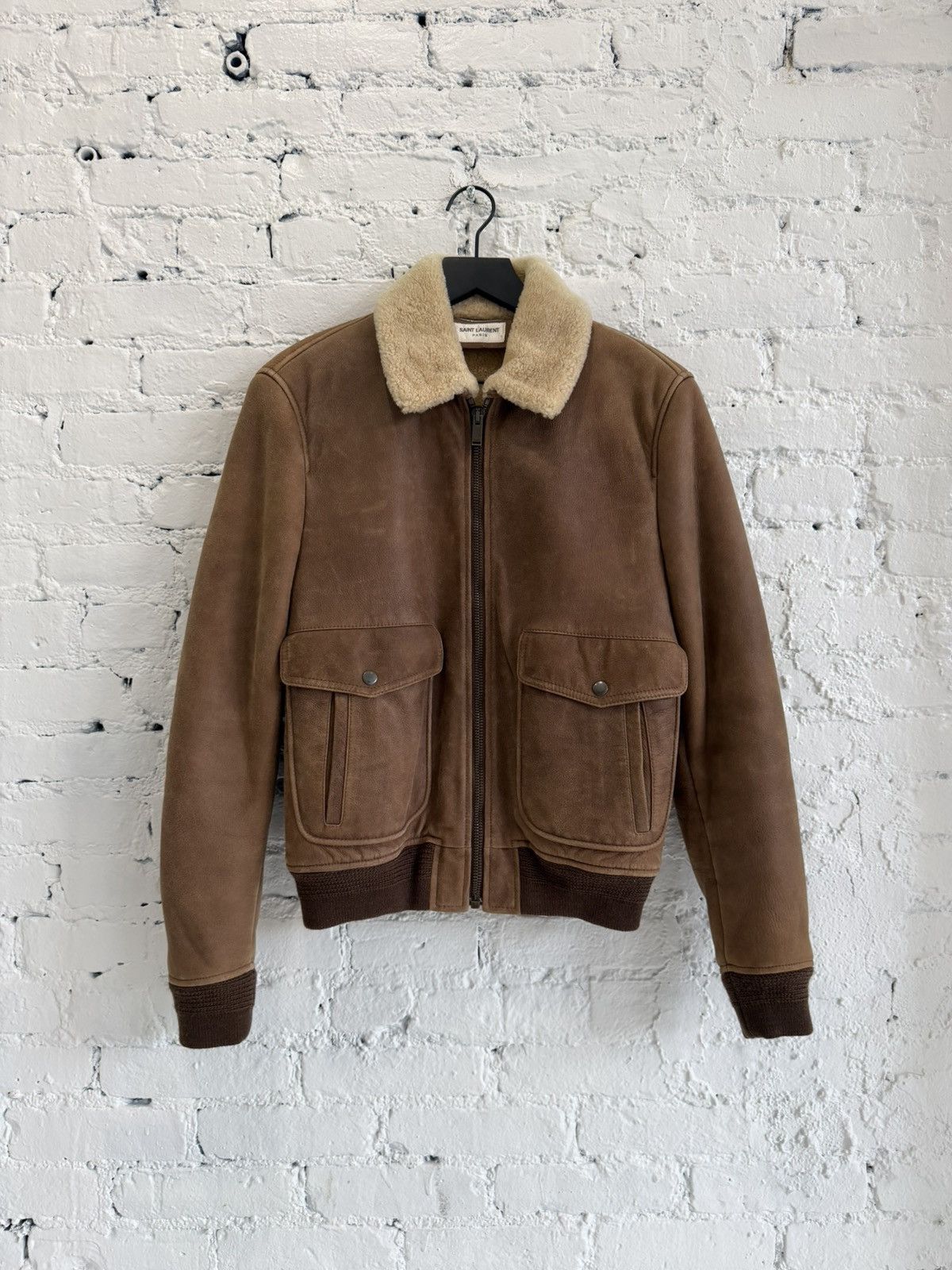 Saint Laurent Paris A/W 2020 SLP SHEARLING LINED SUEDE BOMBER JACKET Size US M / EU 48-50 / 2 - 1 Thumbnail