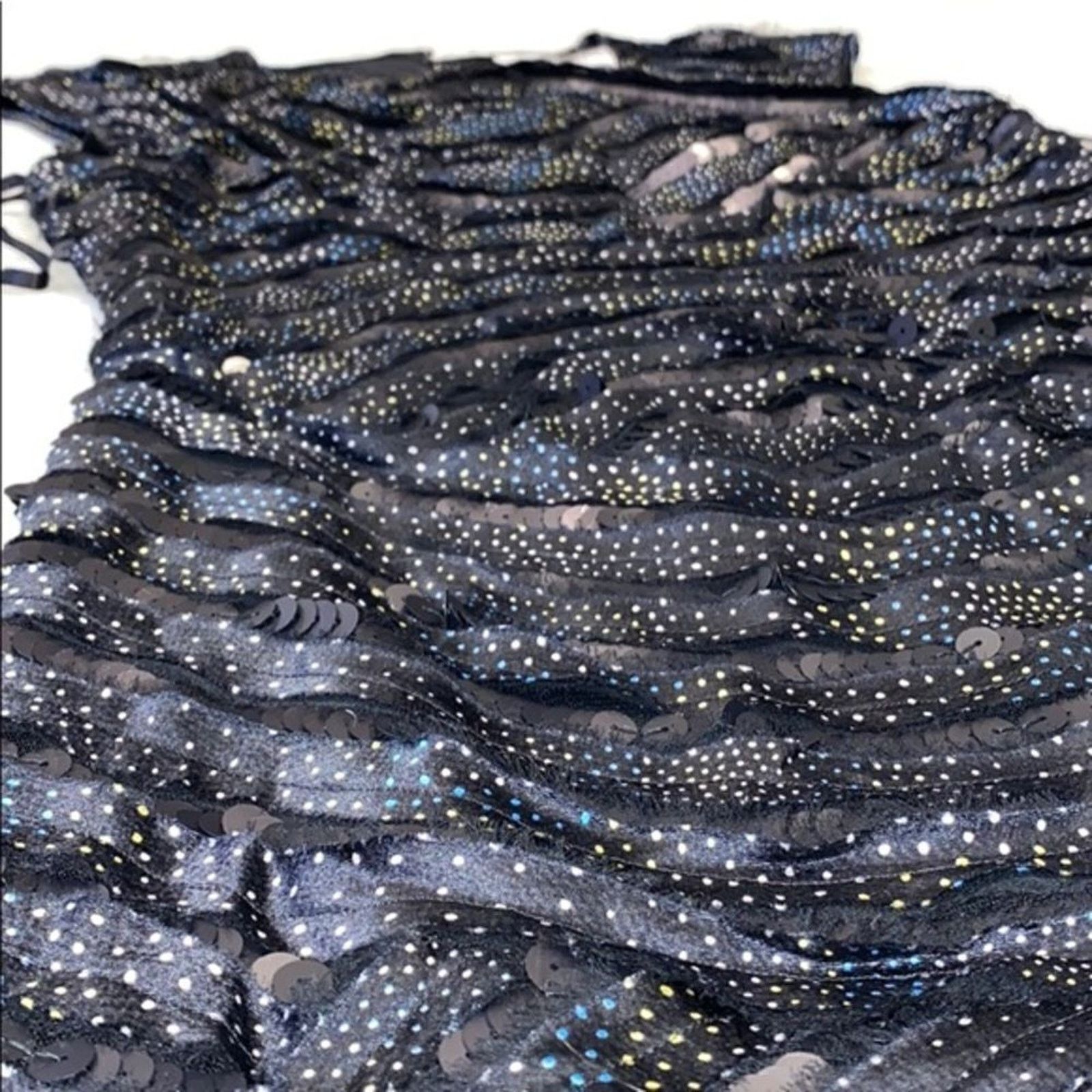 Diane von Furstenberg DVF Black Mini High Neck Sequin Dress | Sz 4 Size S / US 4 / IT 40 - 4 Thumbnail