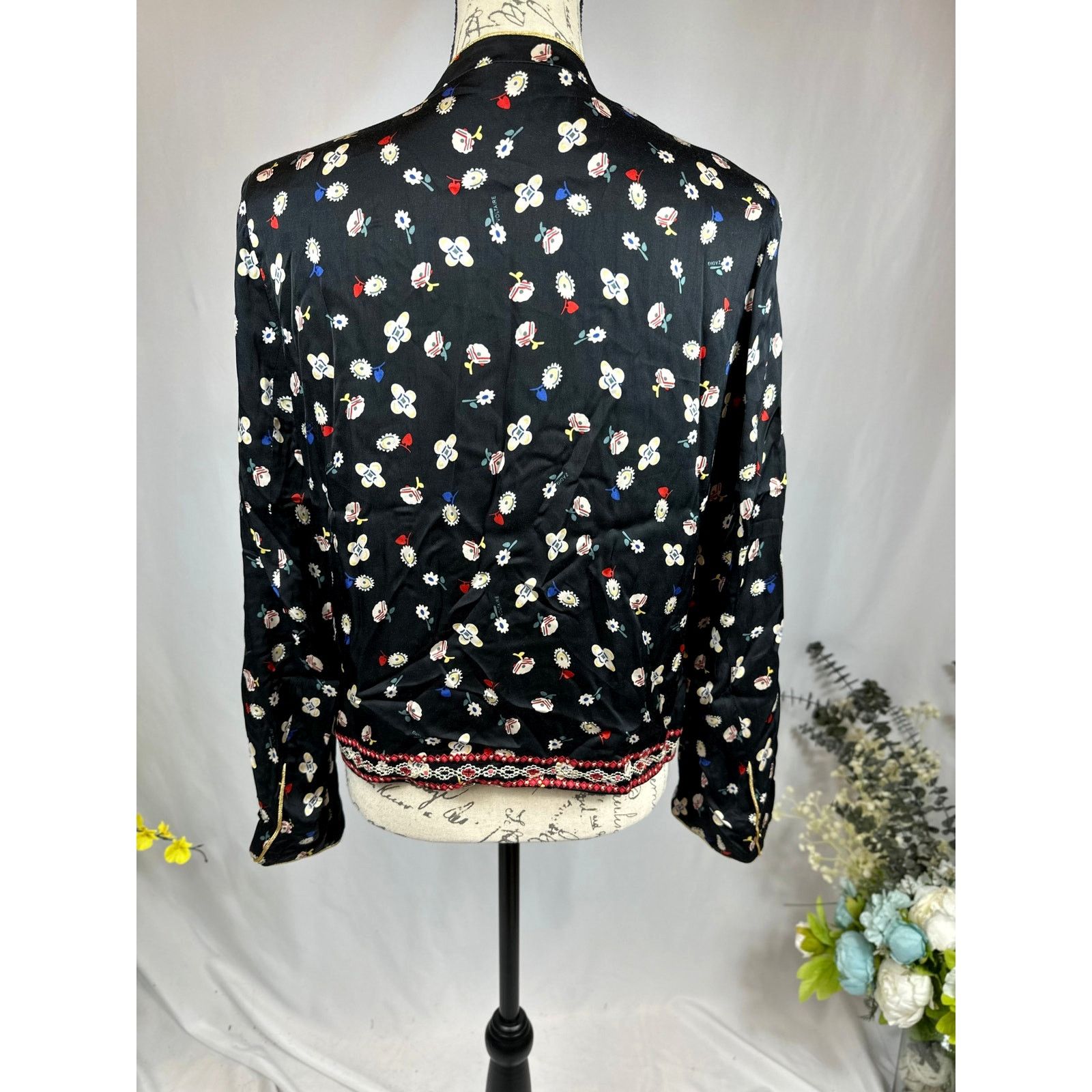 Zadig & Voltaire Zadig & Voltaire Vendrix Floral-Print Open-Front Jacket 38M Size M / US 6-8 / IT 42-44 - 16 Thumbnail