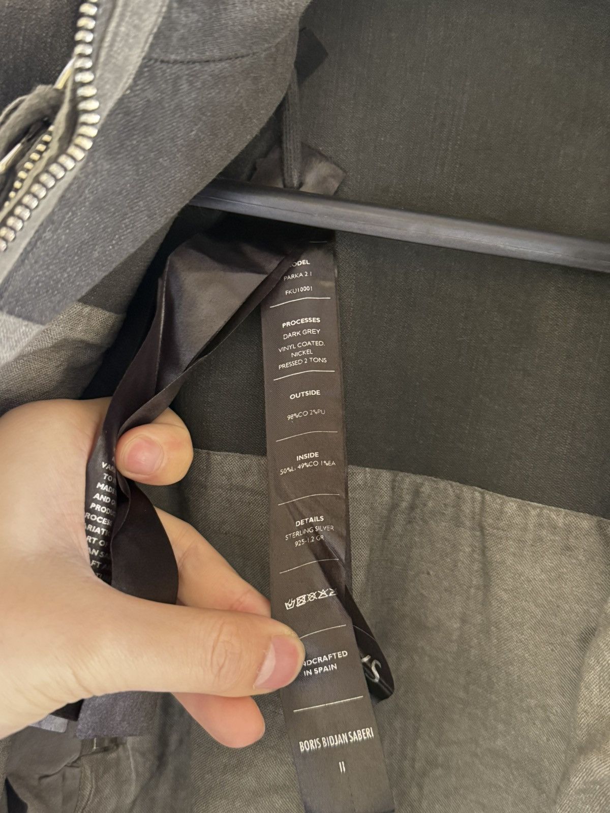 Boris Bidjan Saberi Boris Bidjan Saberi parka 2.1 dark grey Size US S / EU 44-46 / 1 - 12 Thumbnail