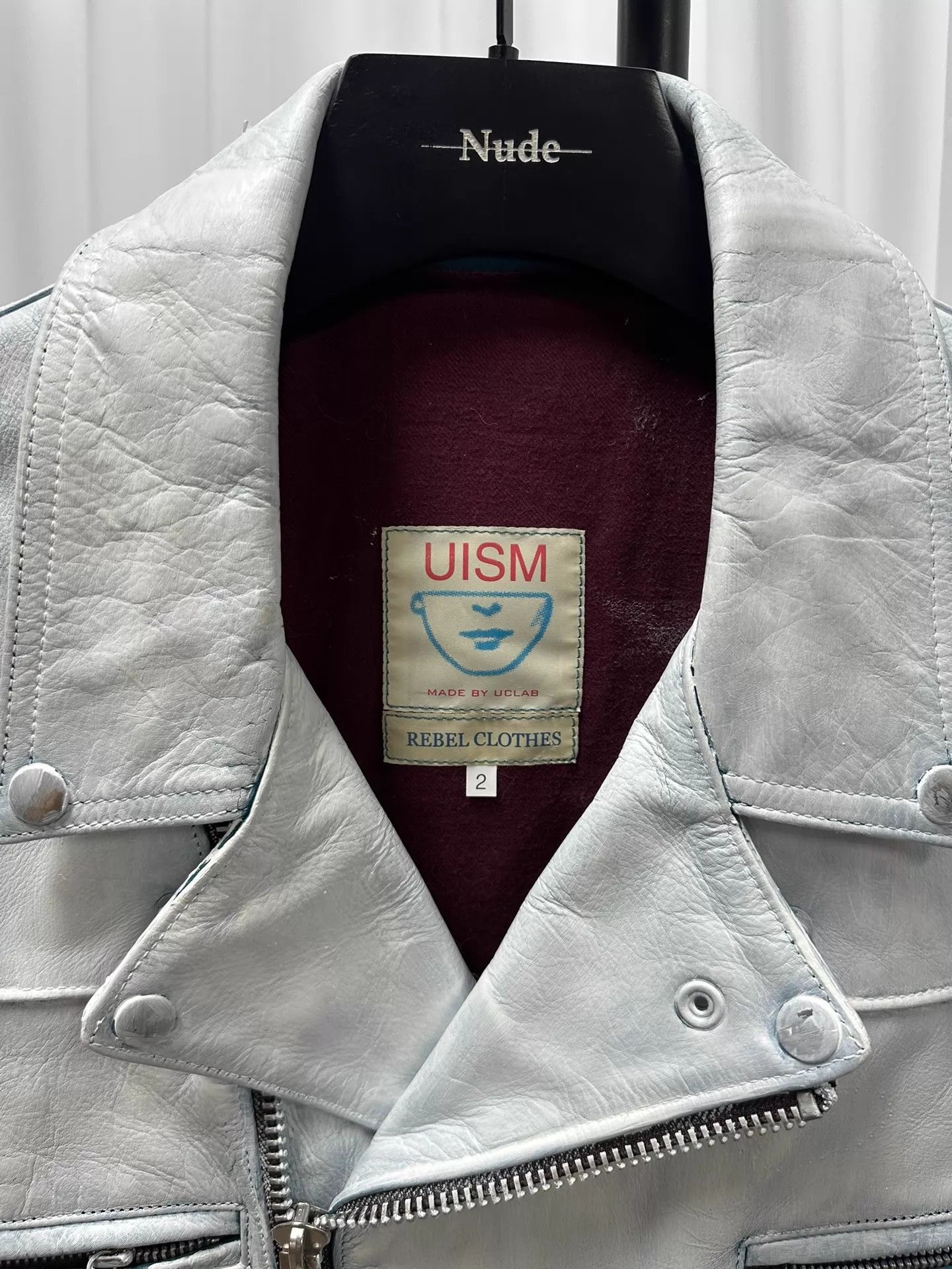 Undercover Undercover White Painted Leather Jacket w/ Blue Underlay Size US M / EU 48-50 / 2 - 4 Thumbnail