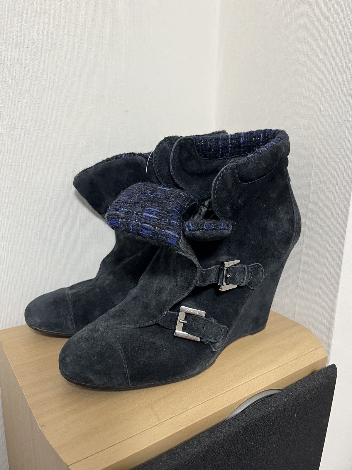 Chanel × Isabel Marant × Isabel Marant Etoile Chanel Suede Tweed Anke Boots Size US 10 / IT 40 - 1 Thumbnail
