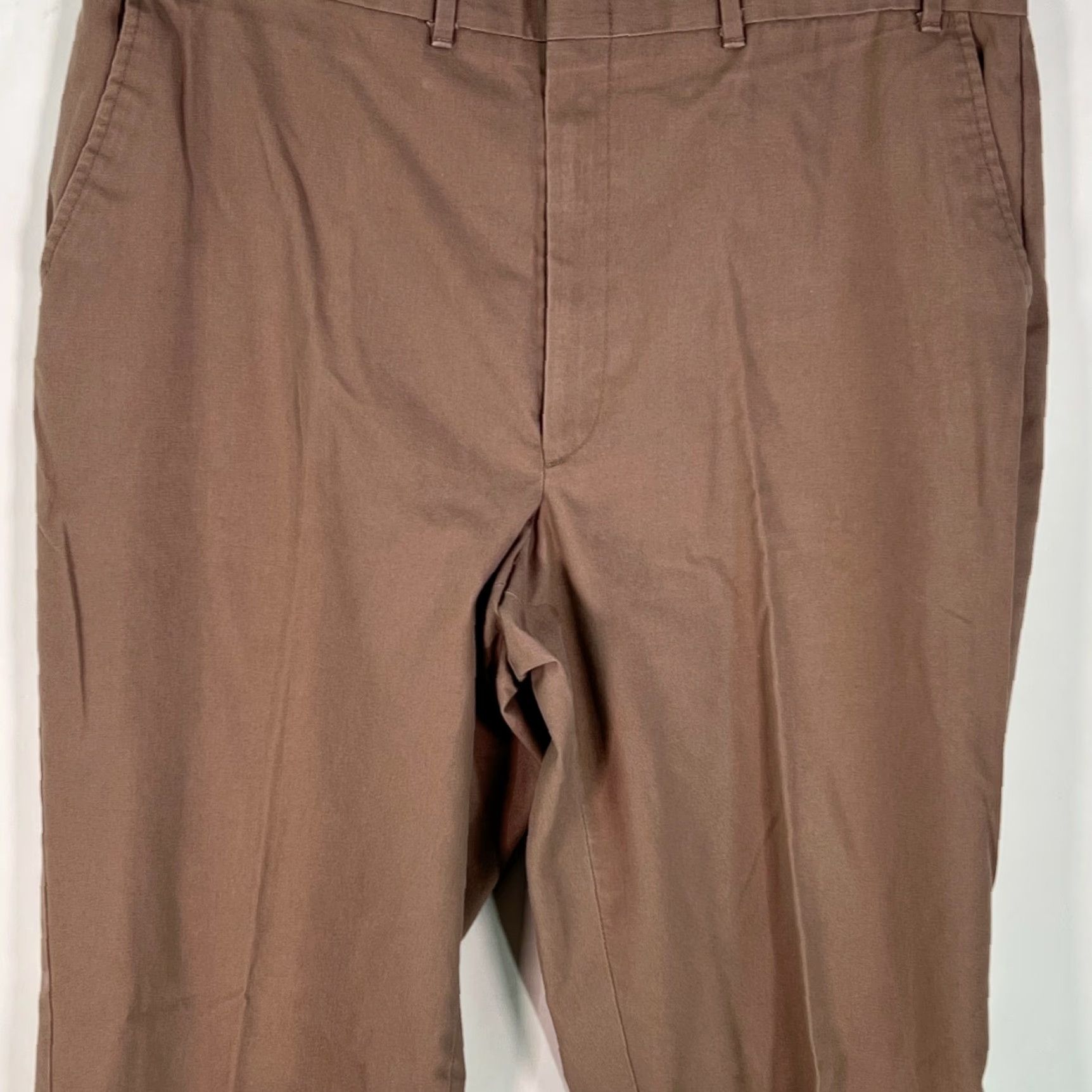 Wrangler Wrangler Mens Flat Front Regular Fit Straight Dress Pants Brown 38X34 Casual Pants Size US 38 / EU 54 - 3 Thumbnail