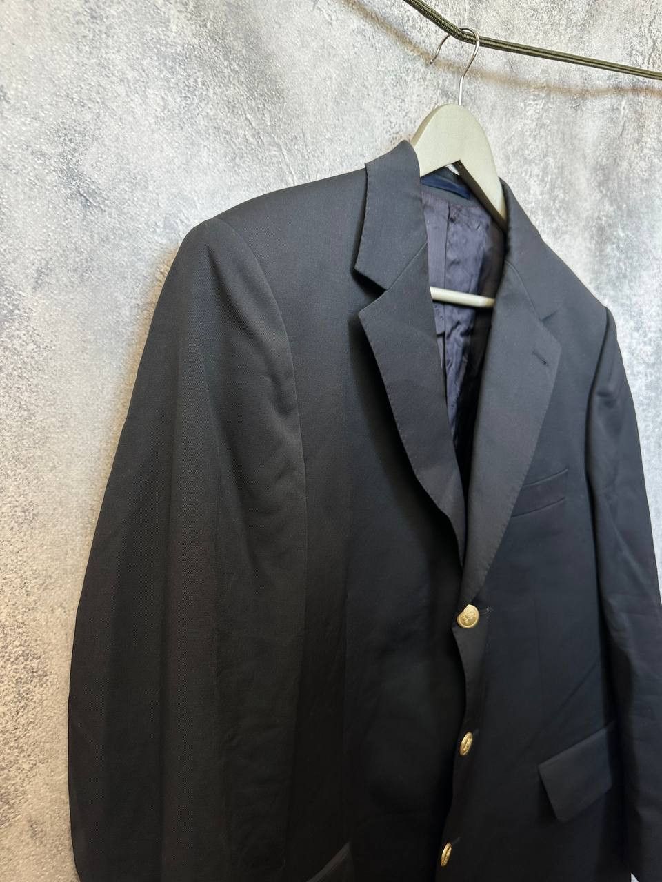 Burberry × Vintage BURBERRY London Blazer Super 100's Wool Gold Buttons Size 44R - 4 Thumbnail