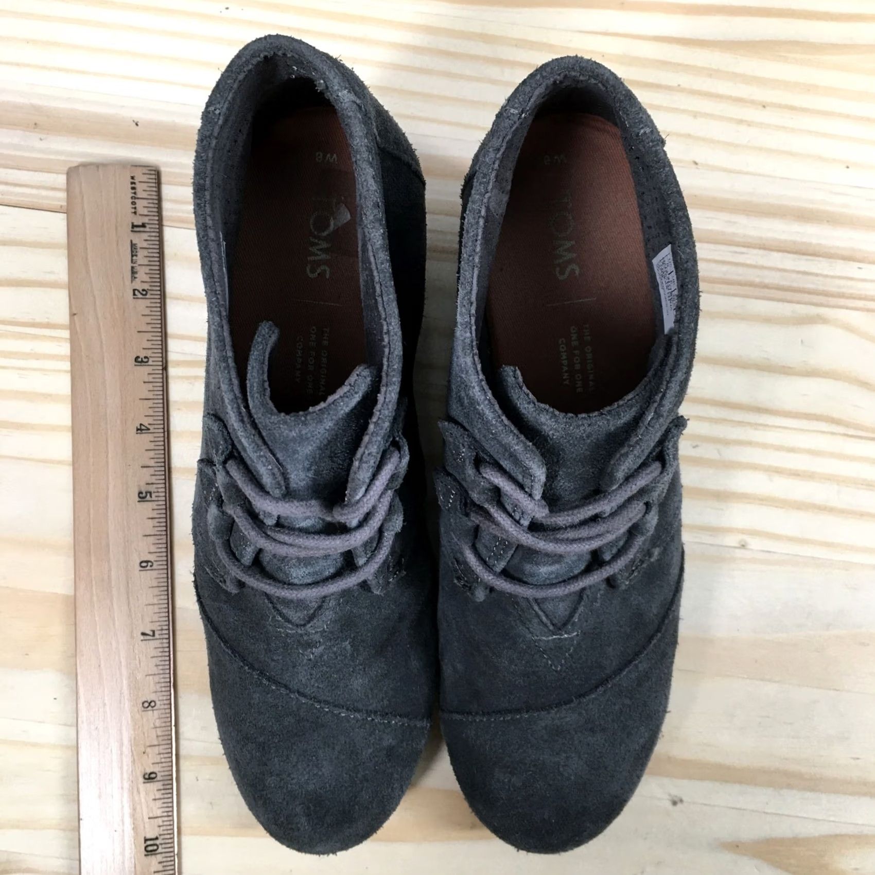 Toms TOMS Boot Womens 8 Kala Desert Gray Lace Up Ankle Wedge Casual Size M / US 6-8 / IT 42-44 - 5 Thumbnail