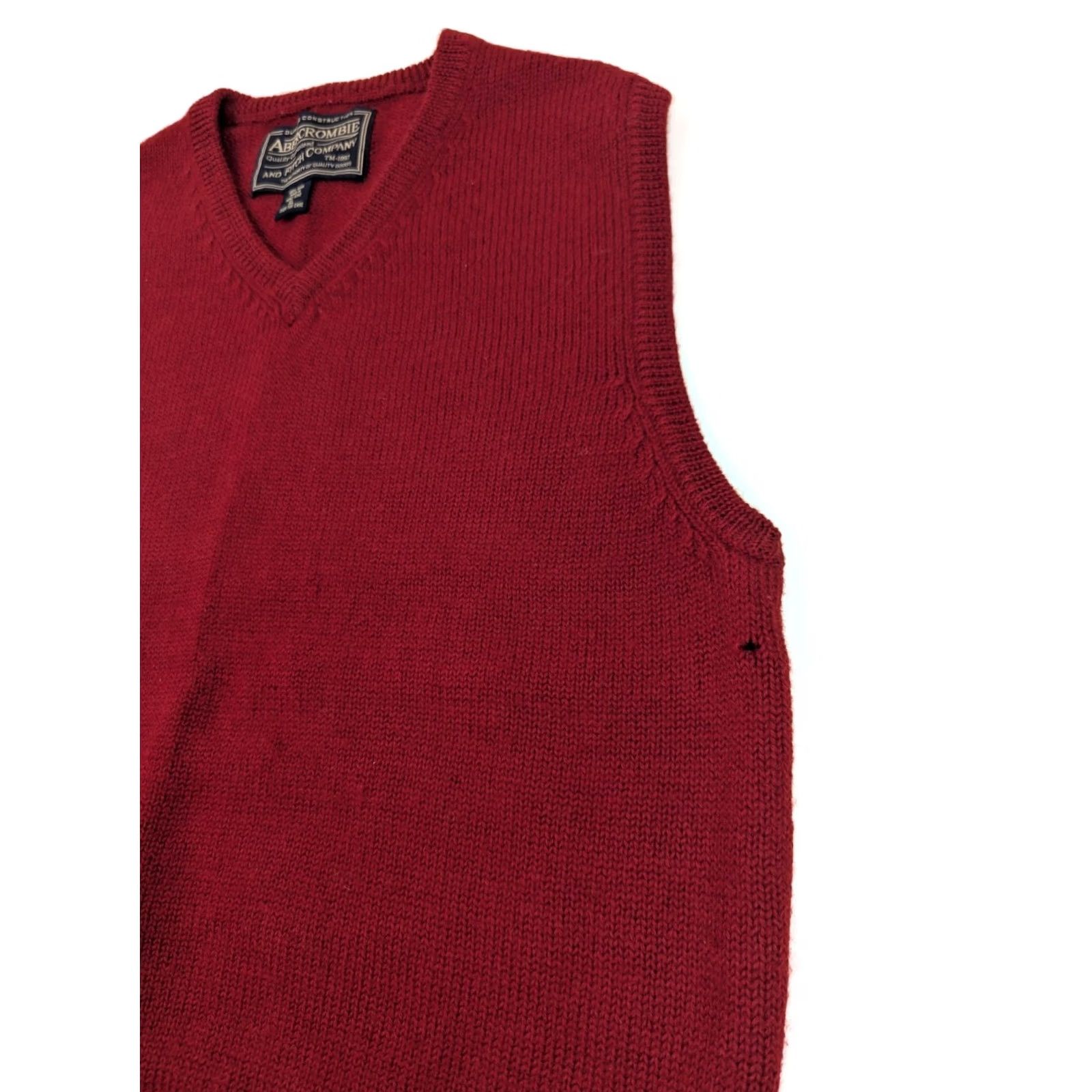 Abercrombie & Fitch VINTAGE Abercrombie & Fitch Sweater Vest Mens XL Red 100% Wool V-Neck Knit Classic Wool Knit Vintage Style Logo Knit Size US XL / EU 56 / 4 - 4 Thumbnail