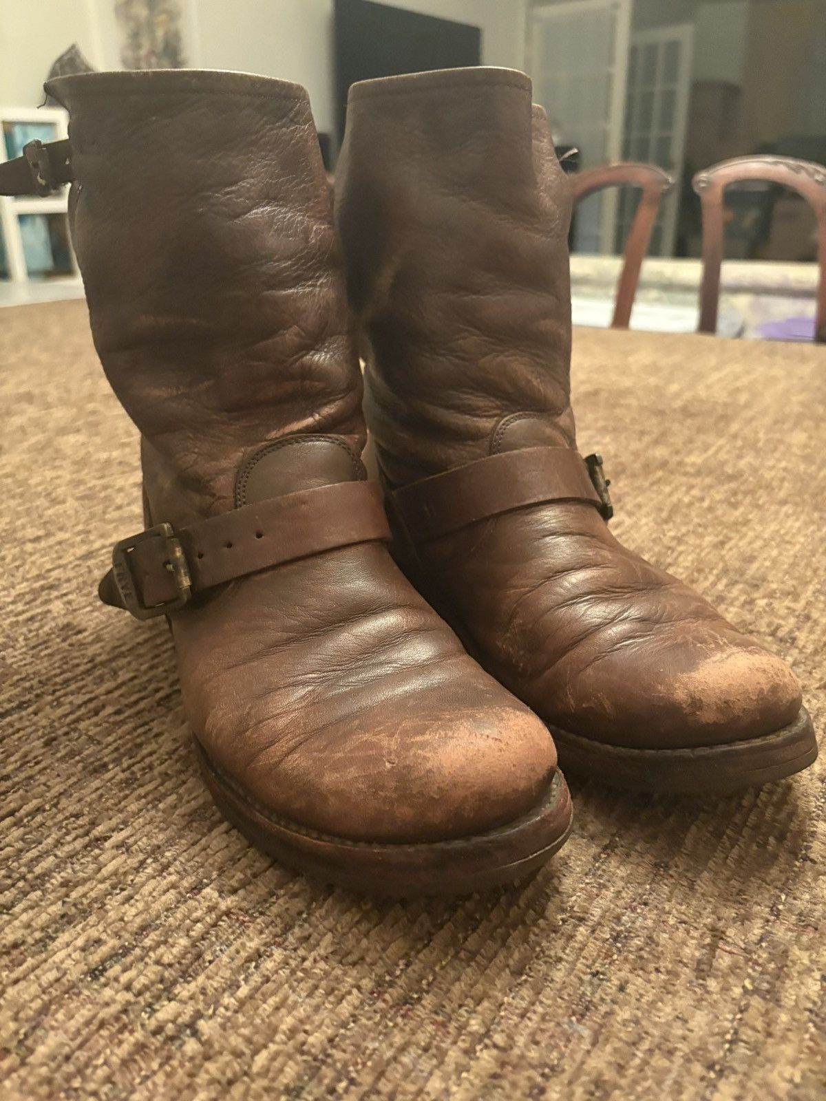Frye Frye Harness Boots Brown Leather Buckle Harness Size US 8.5 / IT 38.5 - 3 Thumbnail