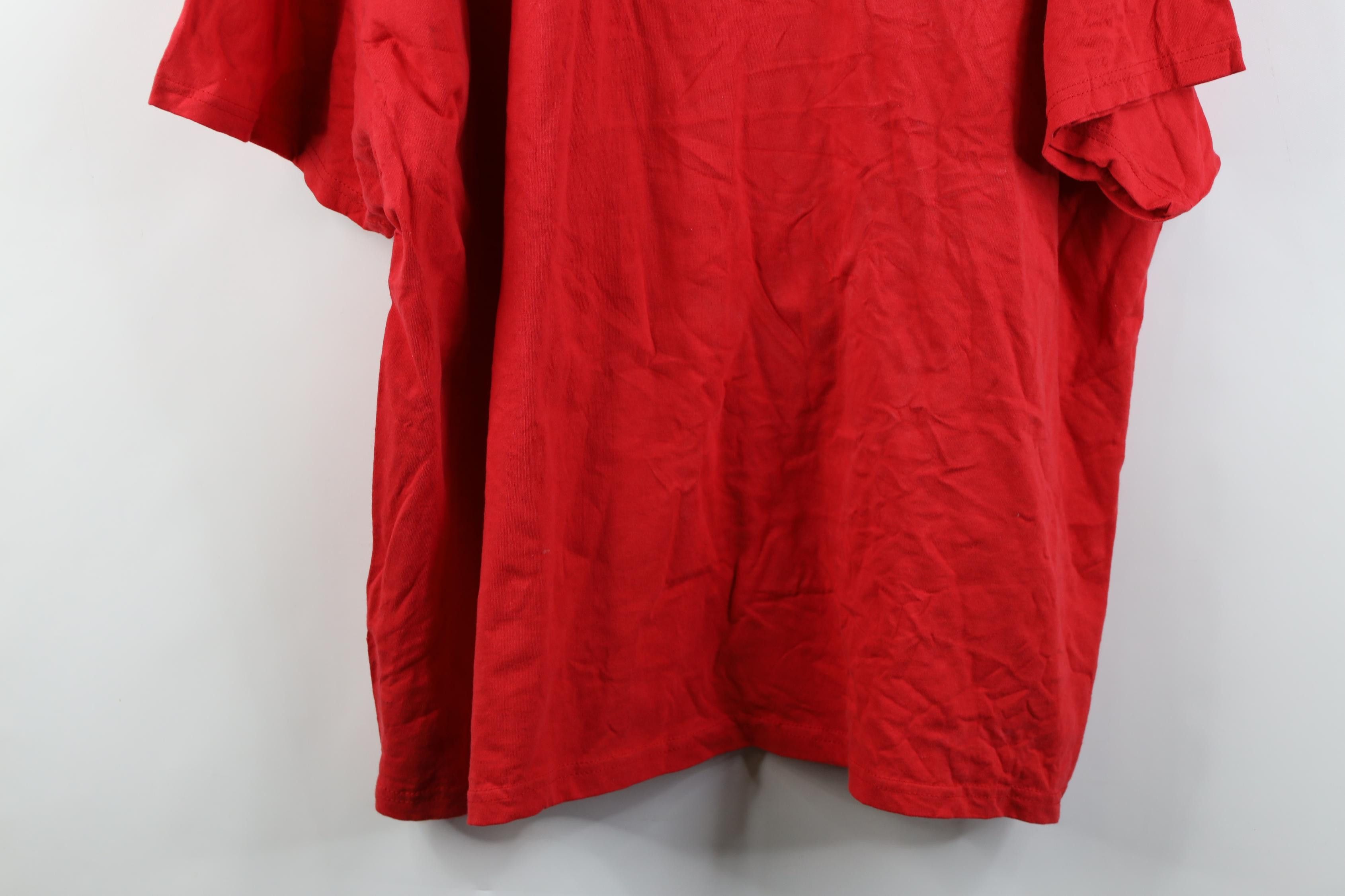 Hanes Vintage 90s Y2K Hanes Blank Cotton Pocket T-Shirt Red Size US XXL / EU 58 / 5 - 3 Thumbnail
