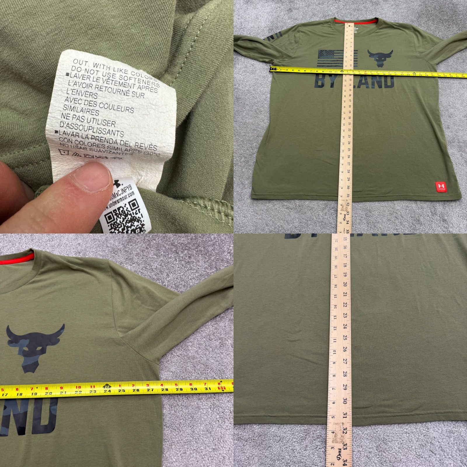 Under Armour Under Armour Freedom T-Shirt Men 3XL Olive Green United By Land Tee Shirt Crew Neck Lightweight Breathable Solid Logo Classic Outdoor Mens Size US XXL / EU 58 / 5 - 9 Thumbnail