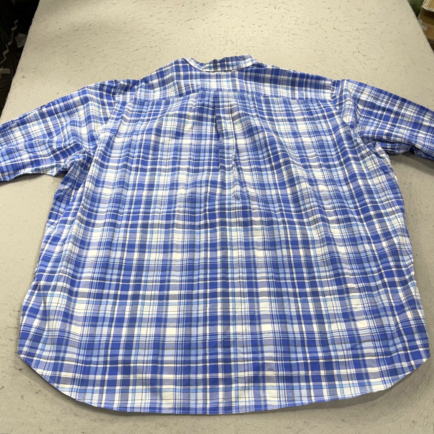 Ralph Lauren Ralph Lauren Shirt Mens 4XB Big Plaid Blue Stretch Long Sleeve 100% Cotton Shirt Mens Big 4X Blue Plaid Cotton Button-Up Long Sleeve Casual Preppy Size US XXL / EU 58 / 5 - 4 Thumbnail