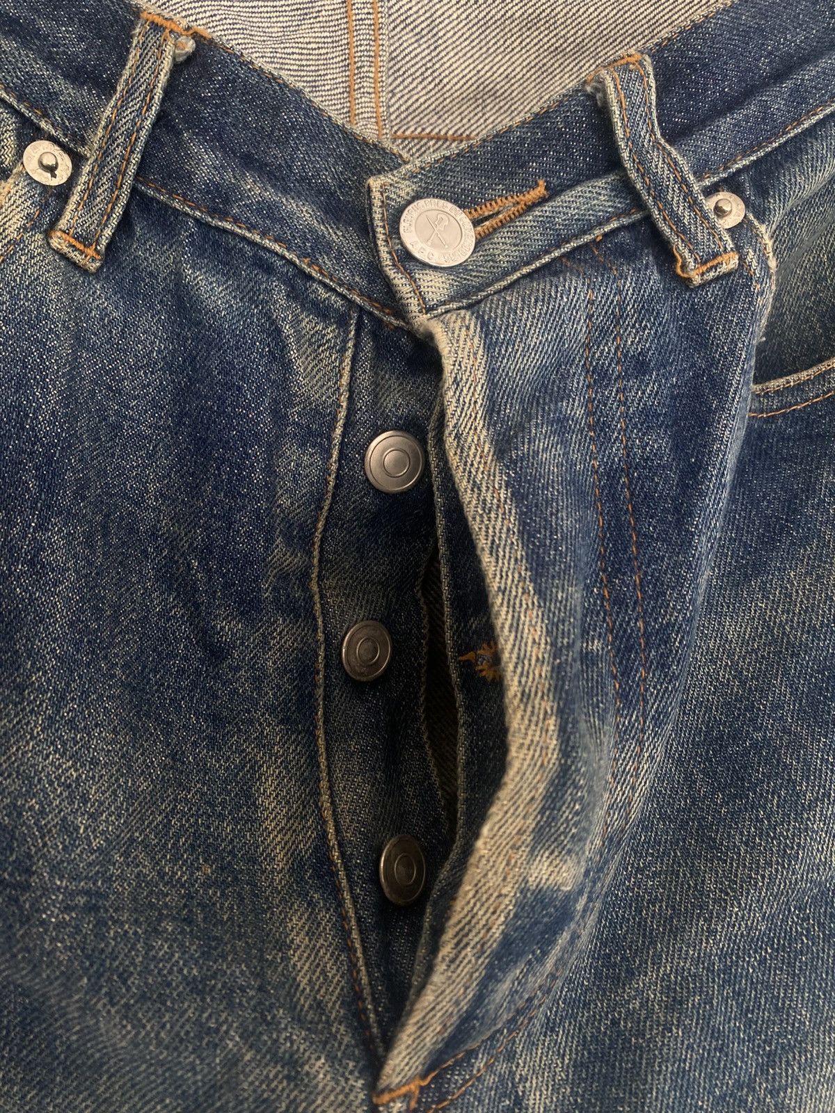 A.P.C. A.P.C Distressed Muddy Selvedge Denim Size US 31 - 6 Thumbnail
