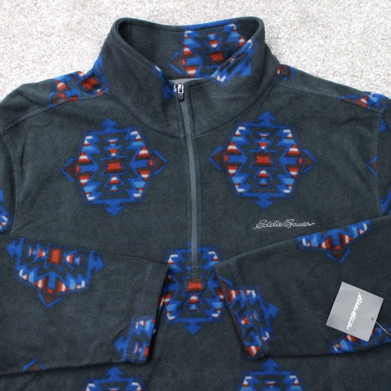 Eddie Bauer Eddie Bauer Sweatshirt Womens XL Gray Geometric 1/4 Zip Fleece NWT Tall Size XL / US 12-14 / IT 48-50 - 2 Thumbnail
