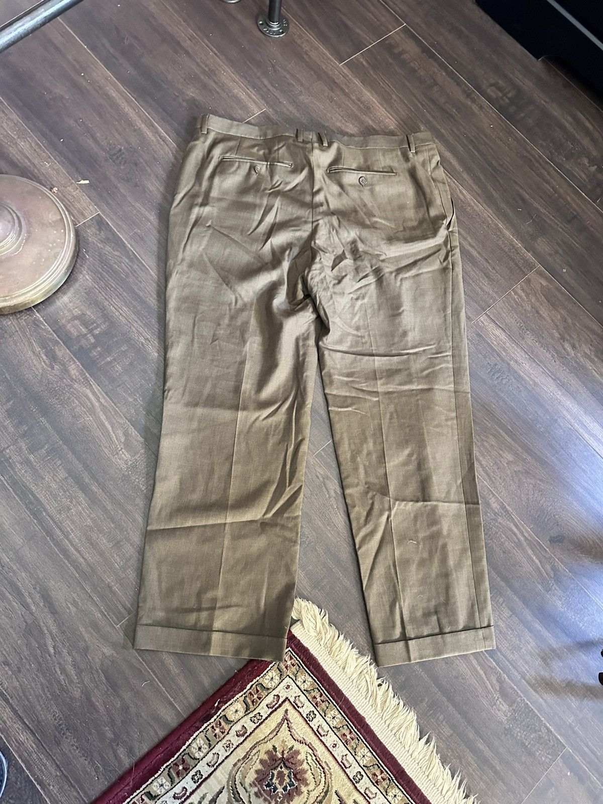 Santorelli Luxury Serge tobacco brown virgin wool pleated trousers Size 42S - 7 Thumbnail