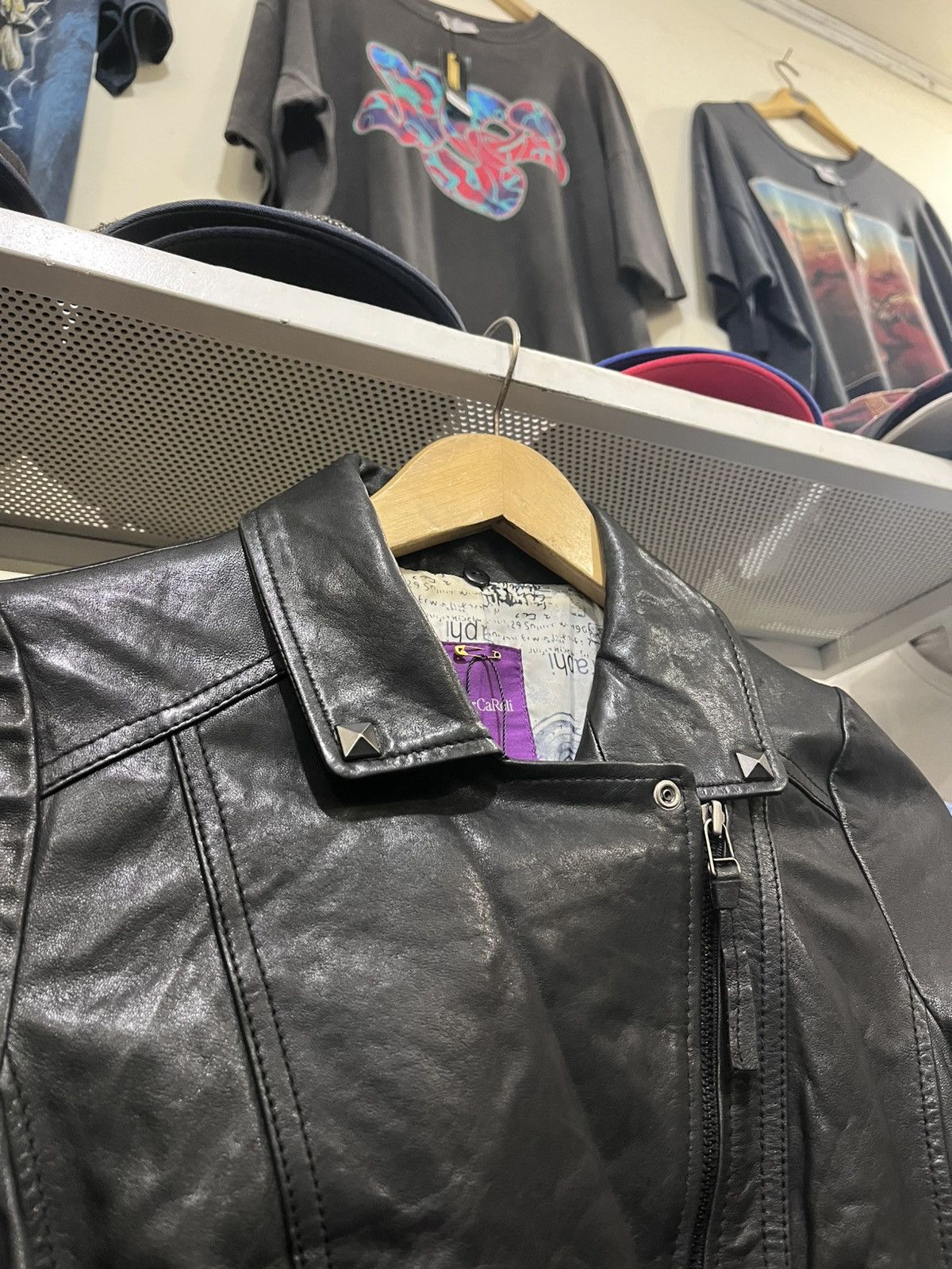 Genuine Leather Black Vegan Leather Moto Women's Size S / US 4 / IT 40 - 2 Thumbnail