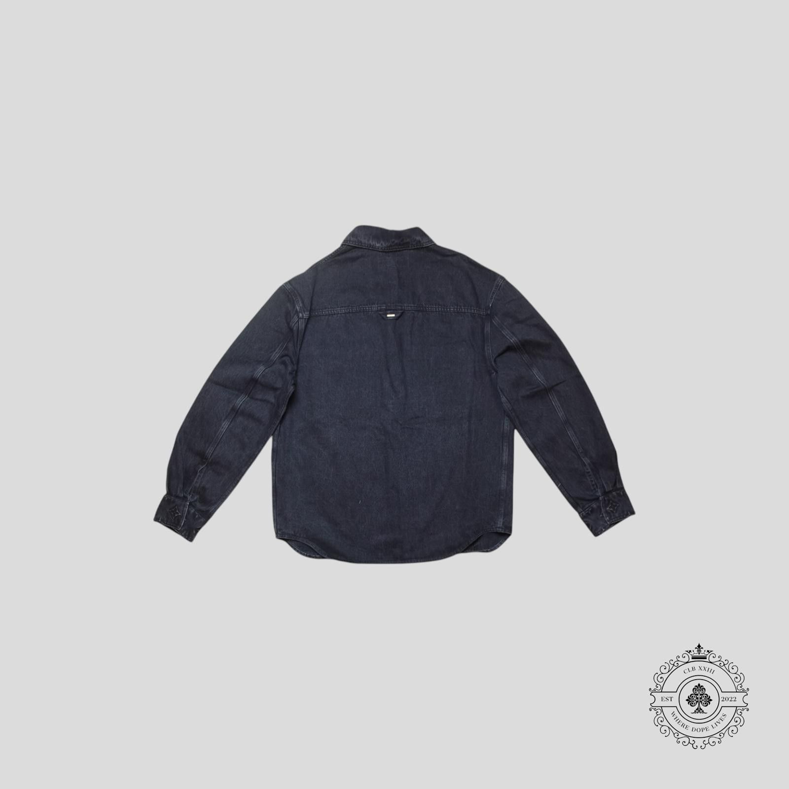 Louis Vuitton Louis Vuitton Monogram Embossed Denim Overshirt in Black Size ONE SIZE - 2 Thumbnail