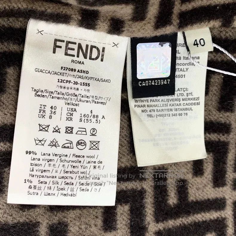 Fendi Fendi Black Wool Logo Short Coat. Size US M / EU 48-50 / 2 - 6 Thumbnail
