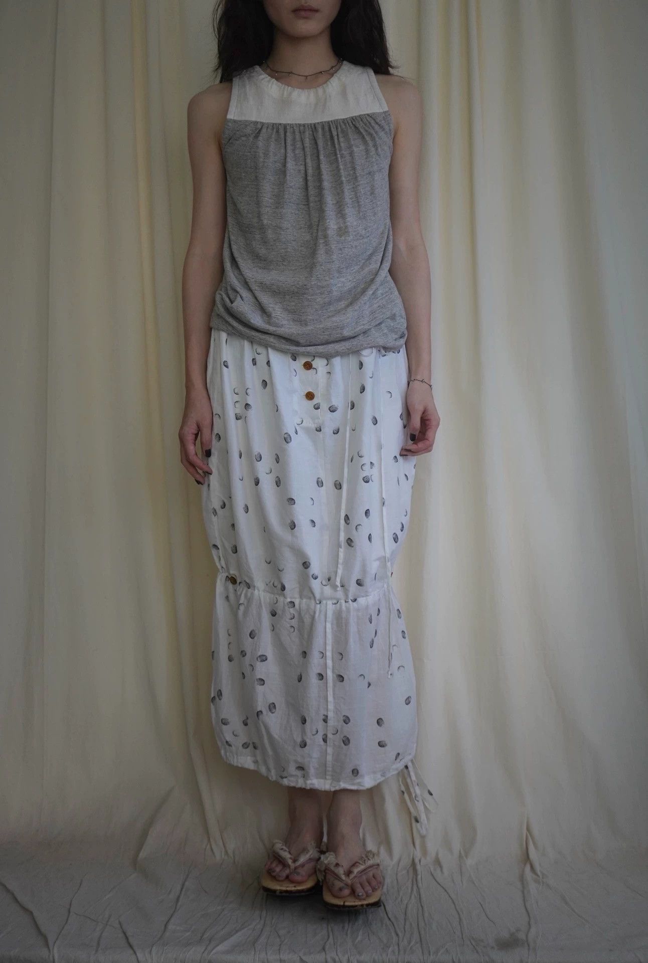 Dries Van Noten DVN 1990s Cotton-Linen Drawstring Pleated Vest Size S / US 4 / IT 40 - 2 Thumbnail