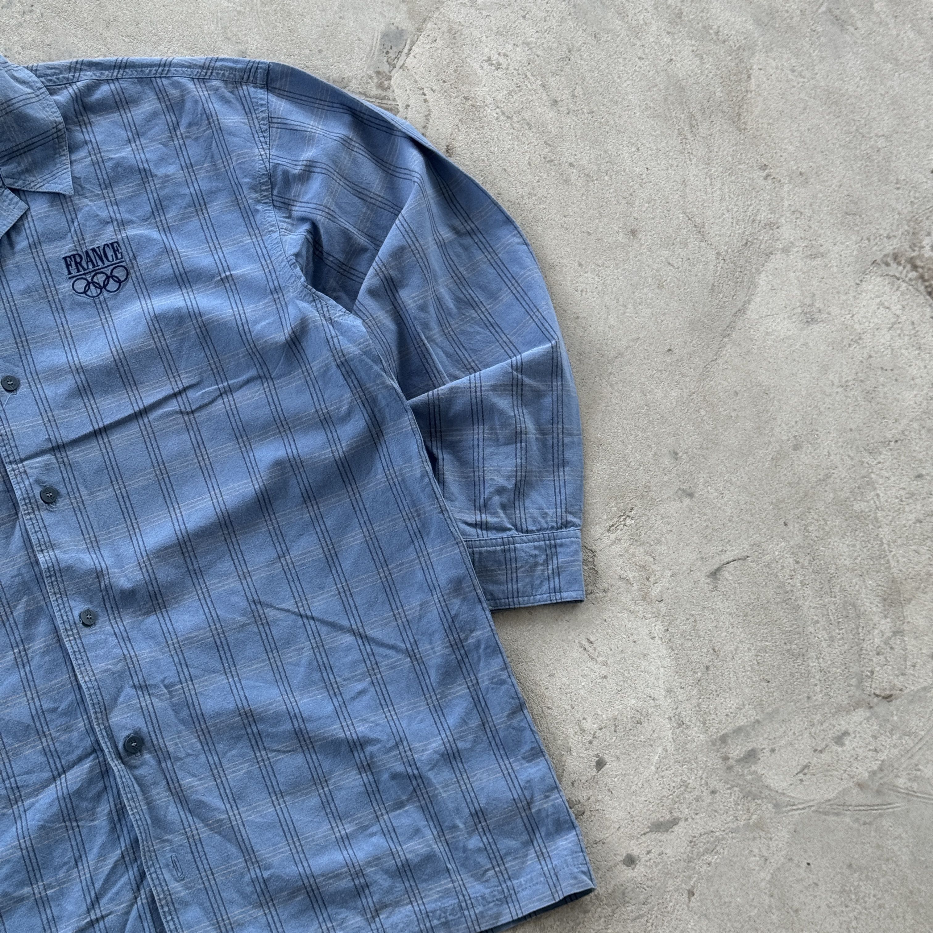 Adidas Vintage Adidas France Olympic Plaid Long Sleeve Shirt Size US M / EU 48-50 / 2 - 2 Thumbnail