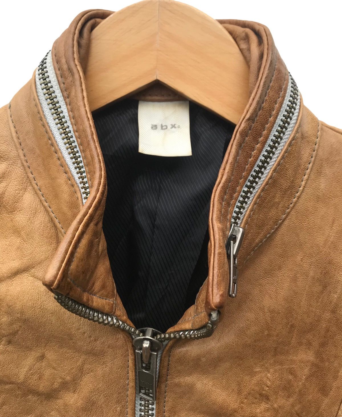 Leather Abx Biker Cafe Racer Leather Jacket Streetwear Jacket Size US S / EU 44-46 / 1 - 2 Thumbnail