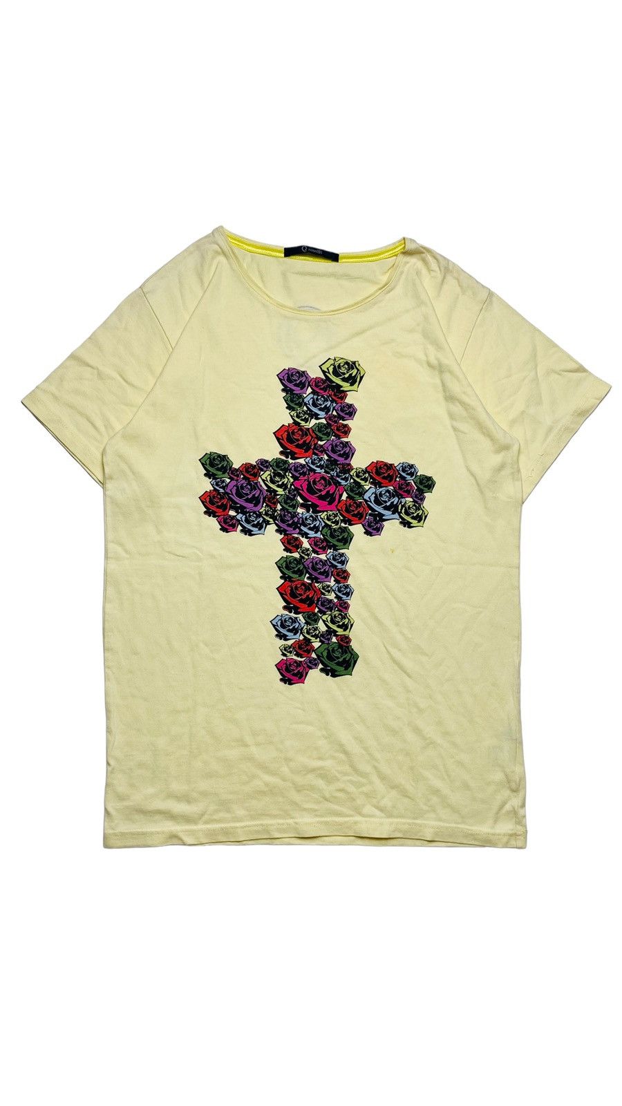 Japanese Brand 2000s Qnine(9) - Flower Cross T-Shirt Size US M / EU 48-50 / 2 - 1 Thumbnail