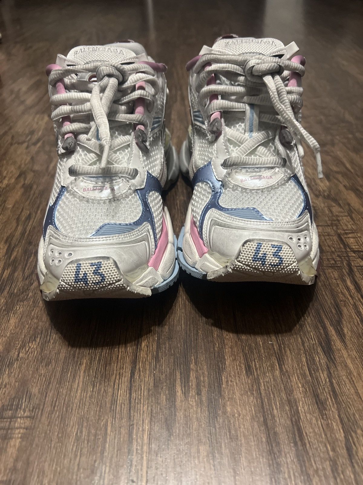 Balenciaga MEN'S RUNNER GRADIENT SNEAKER IN WHITE/BROWN/BLUE/PINK/GREY Size US 10 / EU 43 - 3 Thumbnail