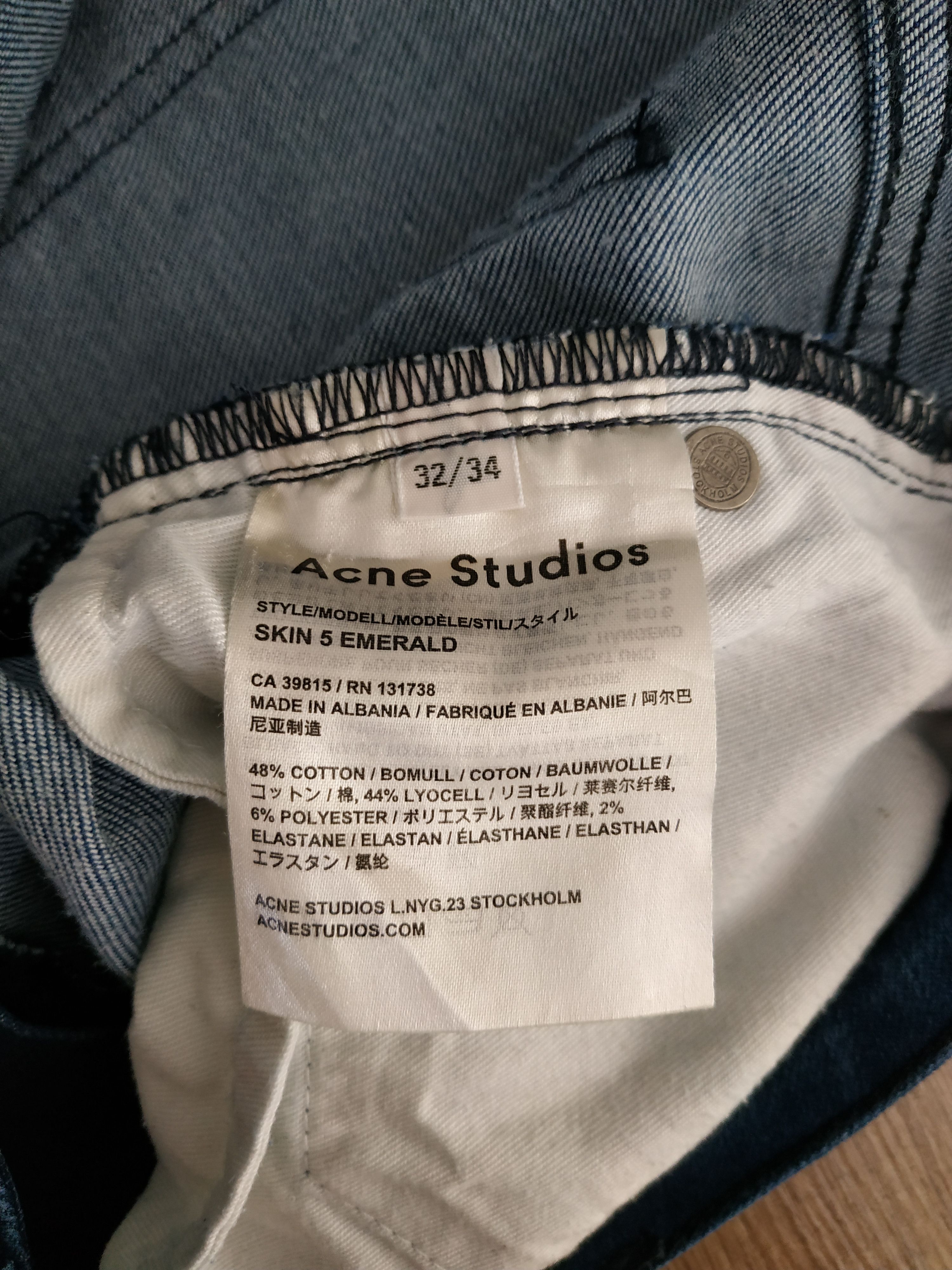 Acne Studios ACNE STUDIOS 'Skin 5 Emerald' Women's Skinny Jeans, W32 L34 Size 32" / US 10 / IT 46 - 9 Thumbnail