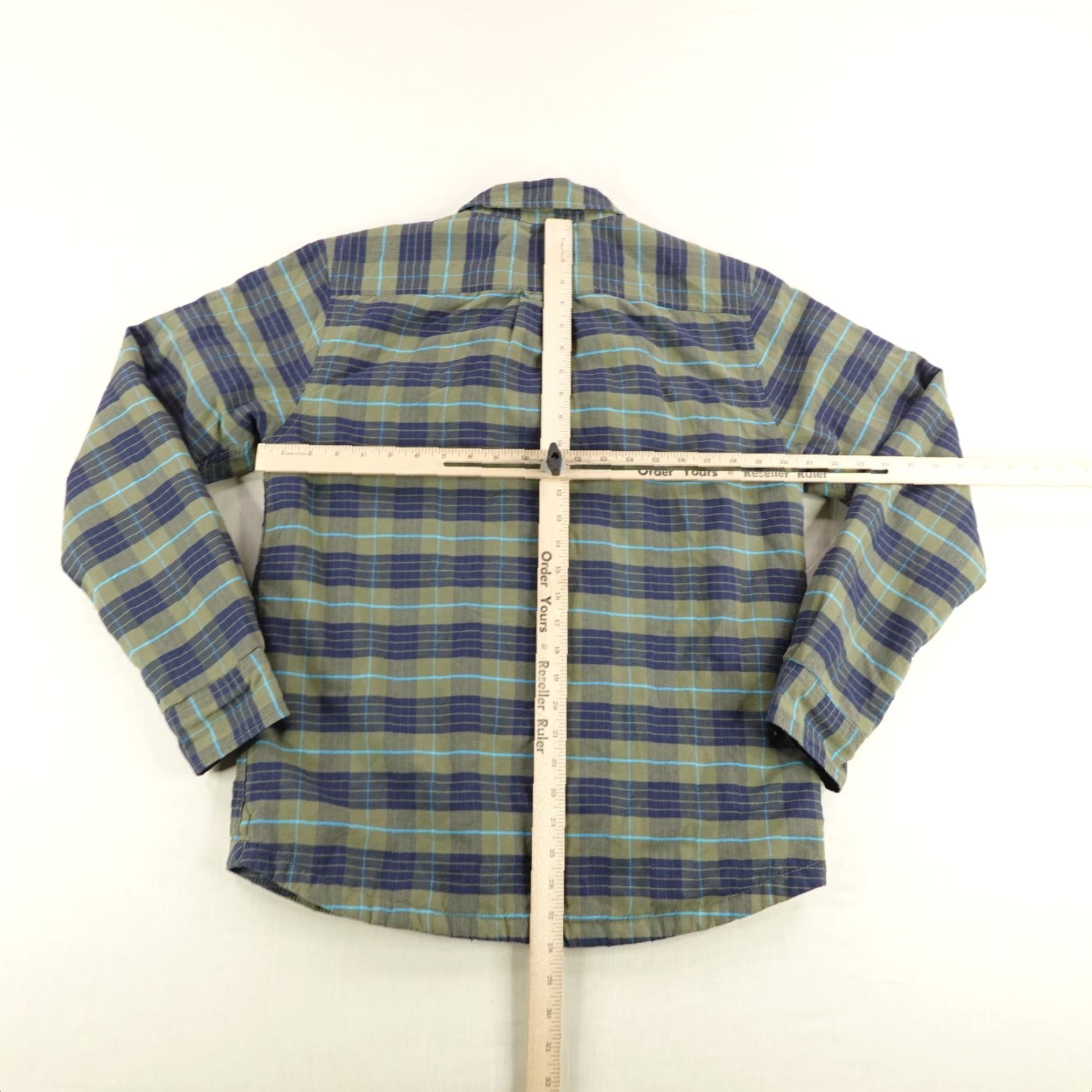 The North Face North Shirt Mens Medium Plaid Green Blue Quilt Lined Flannel Snap Up Shacket Size US M / EU 48-50 / 2 - 7 Thumbnail