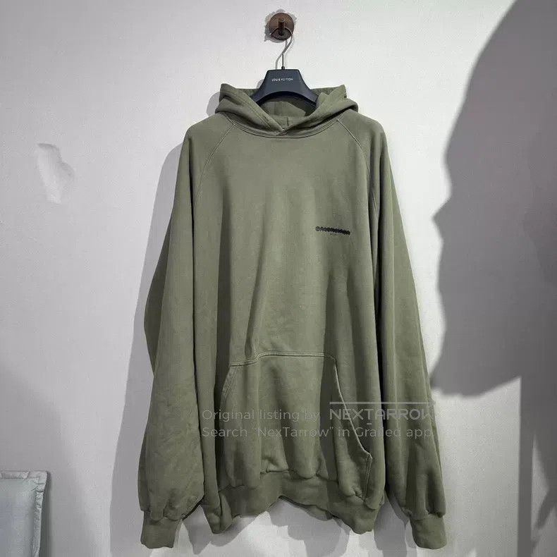 Balenciaga Balenciaga Olive Green Hooded Sweatshirt with Blocking Lin Size US L / EU 52-54 / 3 - 1 Thumbnail