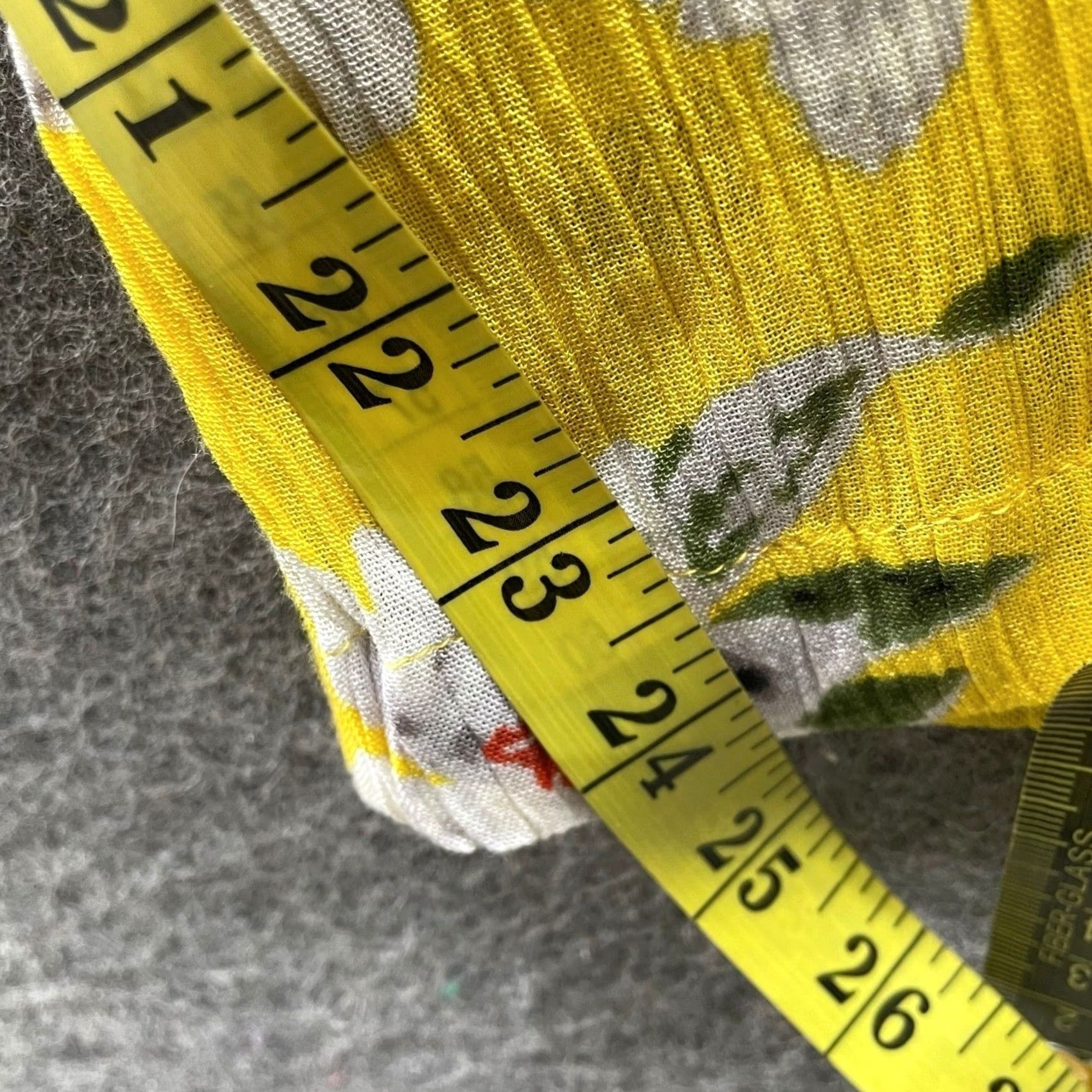 Vintage Blue Island Jumpsuit Womens L Yellow Rayon Tropical Floral Halter Wide Leg Crepe Size 36" / US 14 / IT 50 - 7 Thumbnail