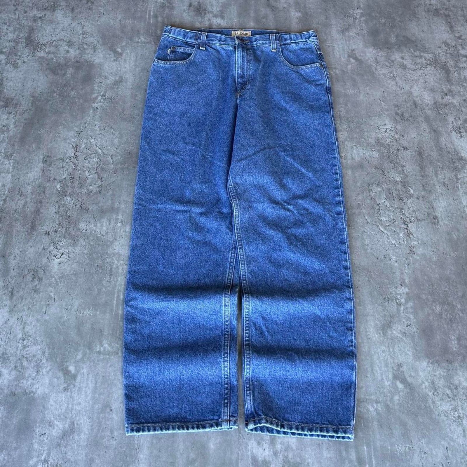 L.L. Bean × Vintage Vintage Y2K L.L. Bean Baggy Blue Essential Denim Jeans Size US 34 / EU 50 - 2 Thumbnail