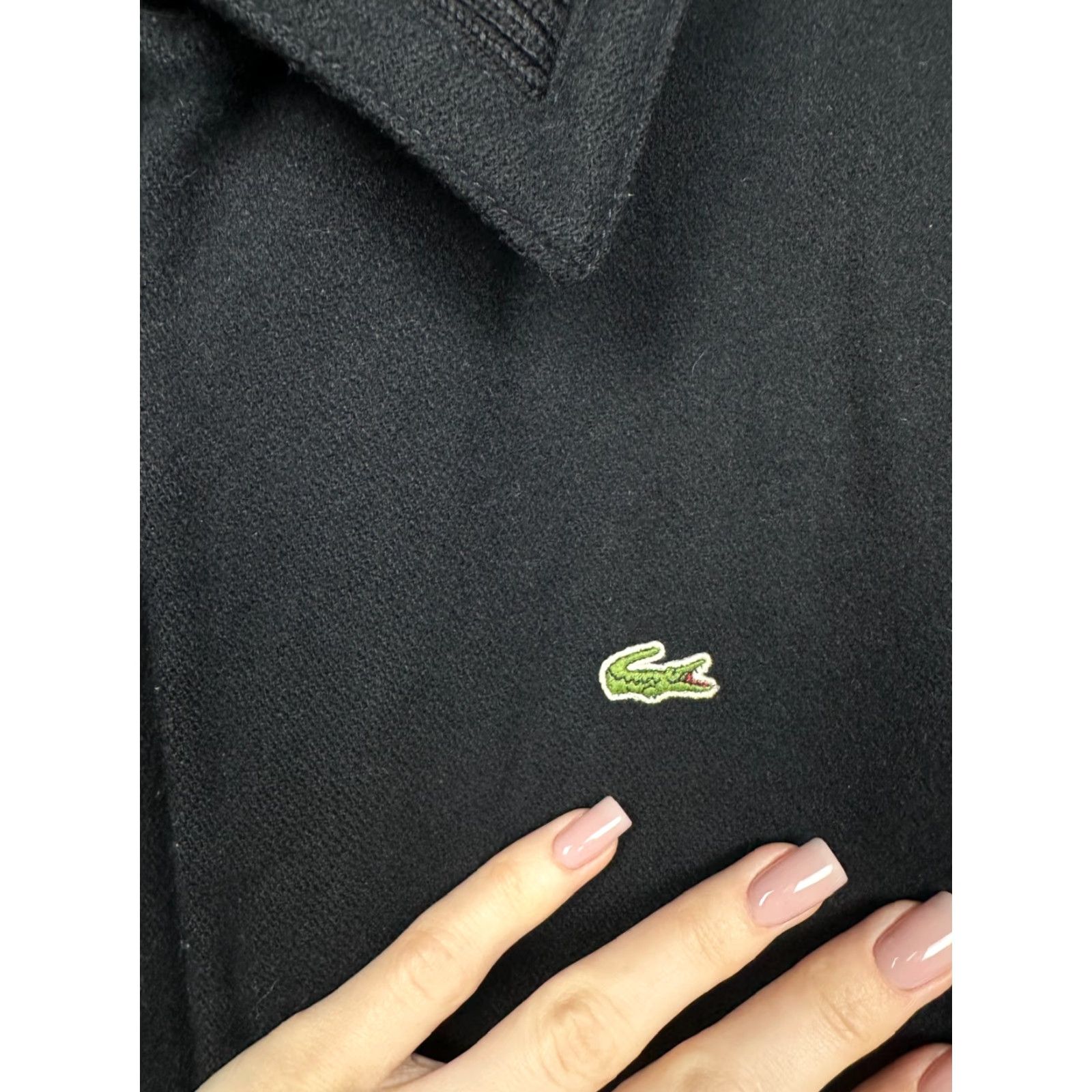 Lacoste Lacoste Vintage Mens Wool Coat Jacket XL Black Logo Jacket Size US XL / EU 56 / 4 - 3 Thumbnail