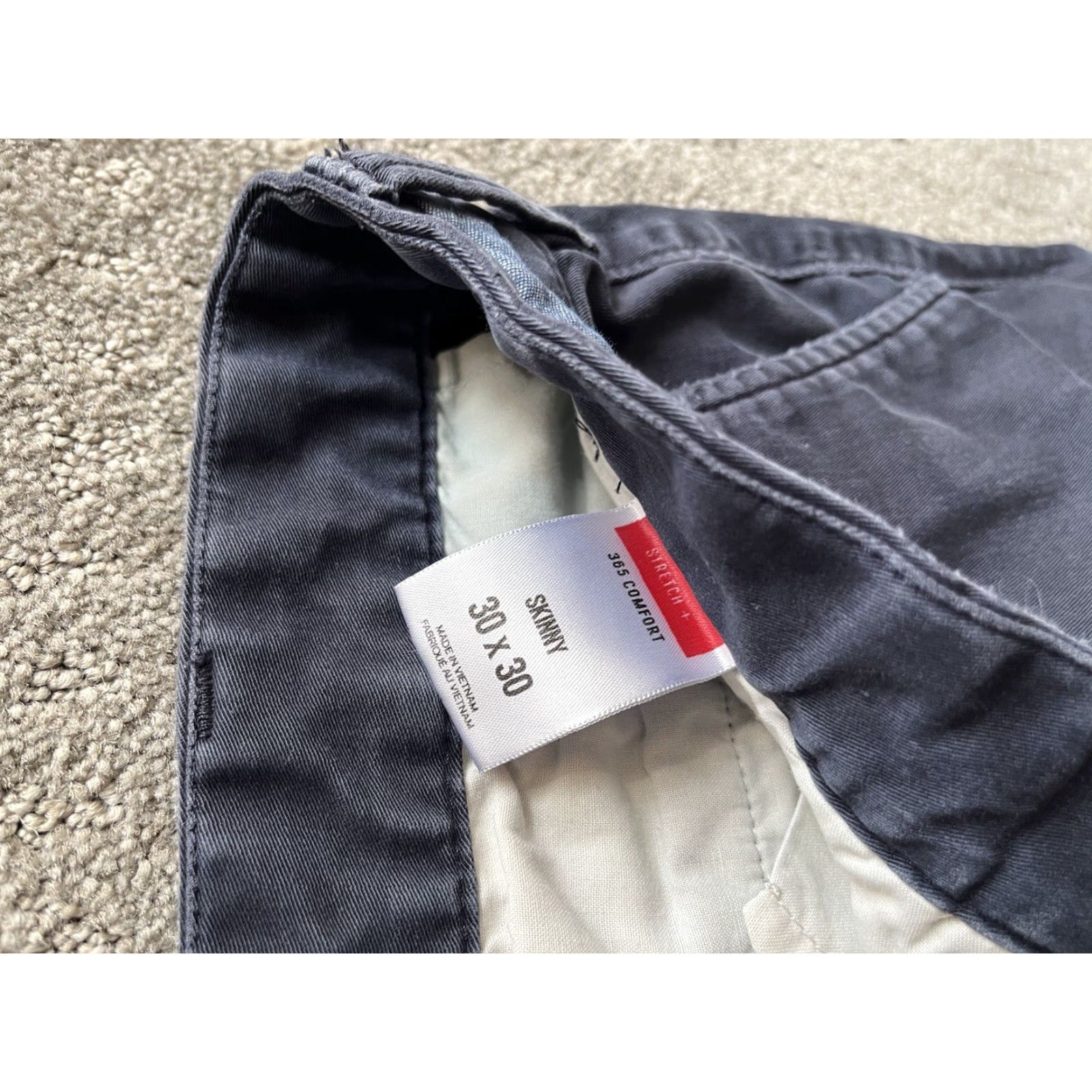 Express Express Men's Comfort Pants 30x30 Skinny Navy Blue Casual Workwear Size US 30 / EU 46 - 6 Thumbnail