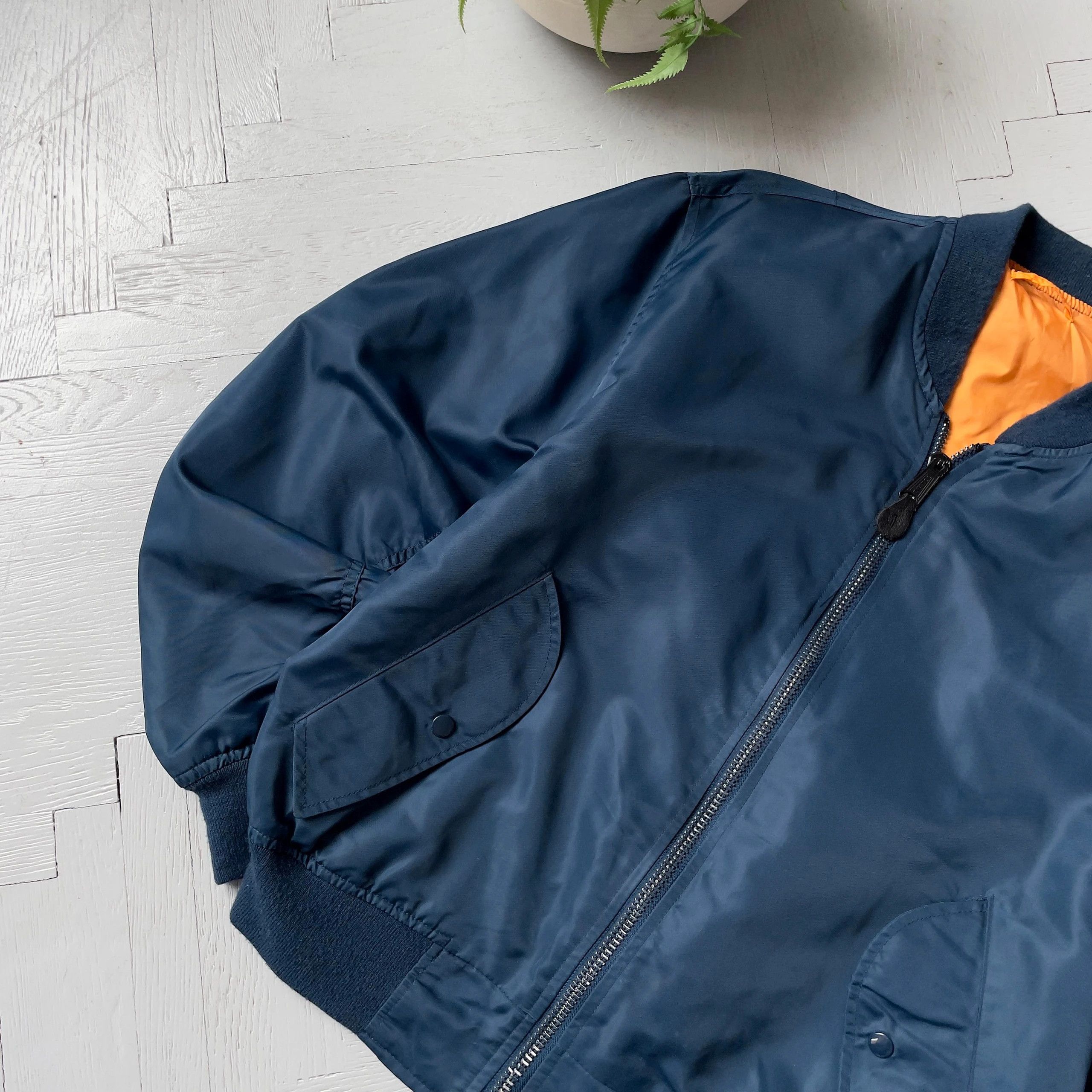 Vintage Vintage MA 1 Intermediate Lightweight Nylon Bomber Jacket Size US XL / EU 56 / 4 - 3 Thumbnail