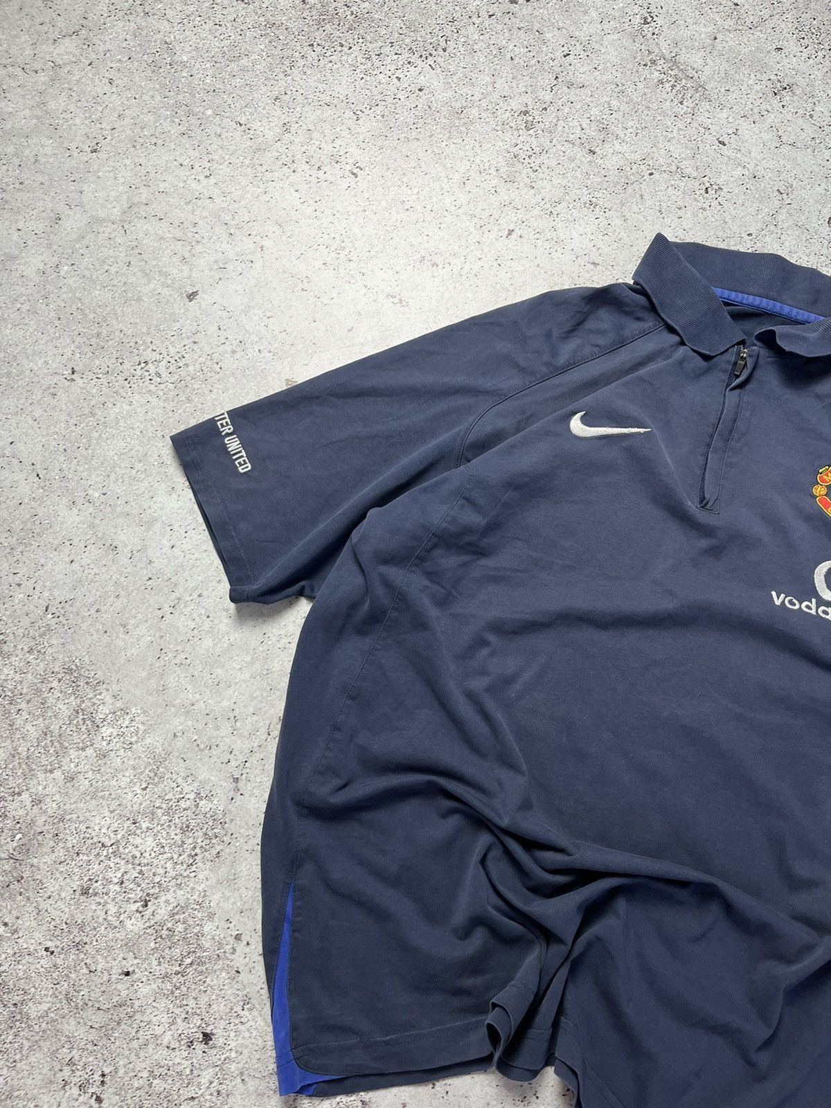 Nike × Vintage 👹Vintage Nike Manchester United T-Shirt Vodafone 1/4 zip 04 Size US M / EU 48-50 / 2 - 3 Thumbnail