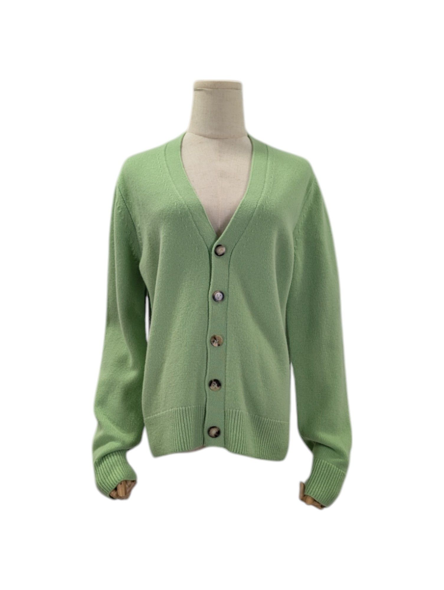 Bottega Veneta Light Green 5-Button Wool Cardigan Size S / US 4 / IT 40 - 1 Thumbnail