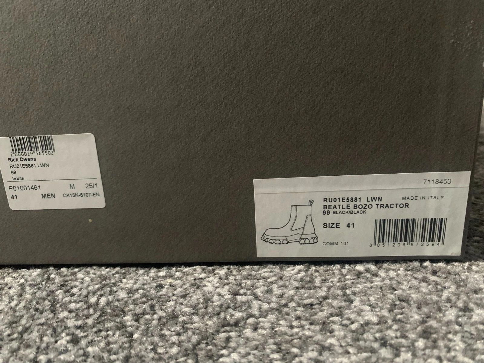 Rick Owens Rick Owens Beatle Tractor Nubuck Chelsea boots MENS EU 41 Size US 8 / EU 41 - 5 Thumbnail
