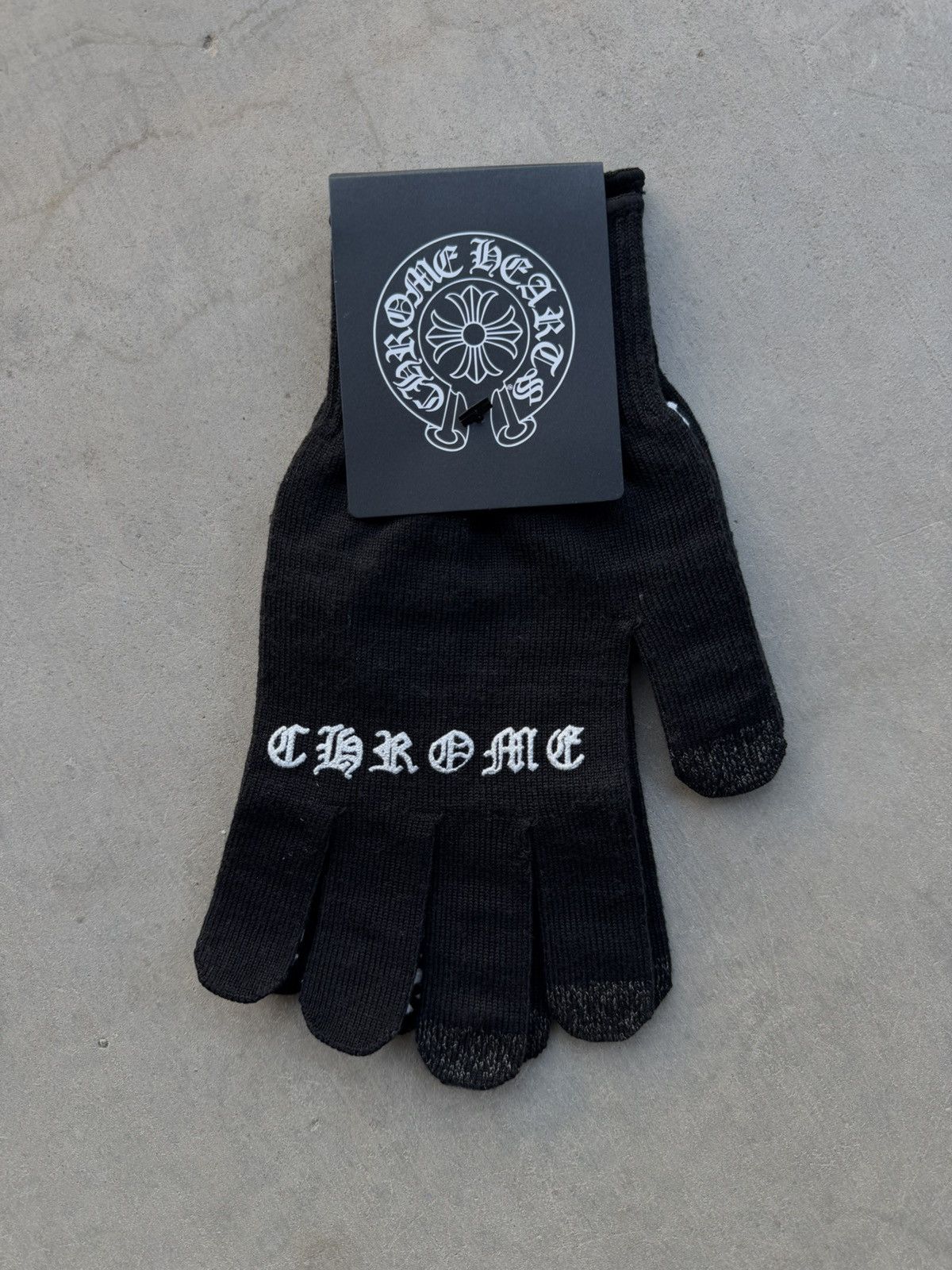 Chrome Hearts Chrome Hearts Black Checkmate Work Gloves Medium NWT Size ONE SIZE - 1 Thumbnail